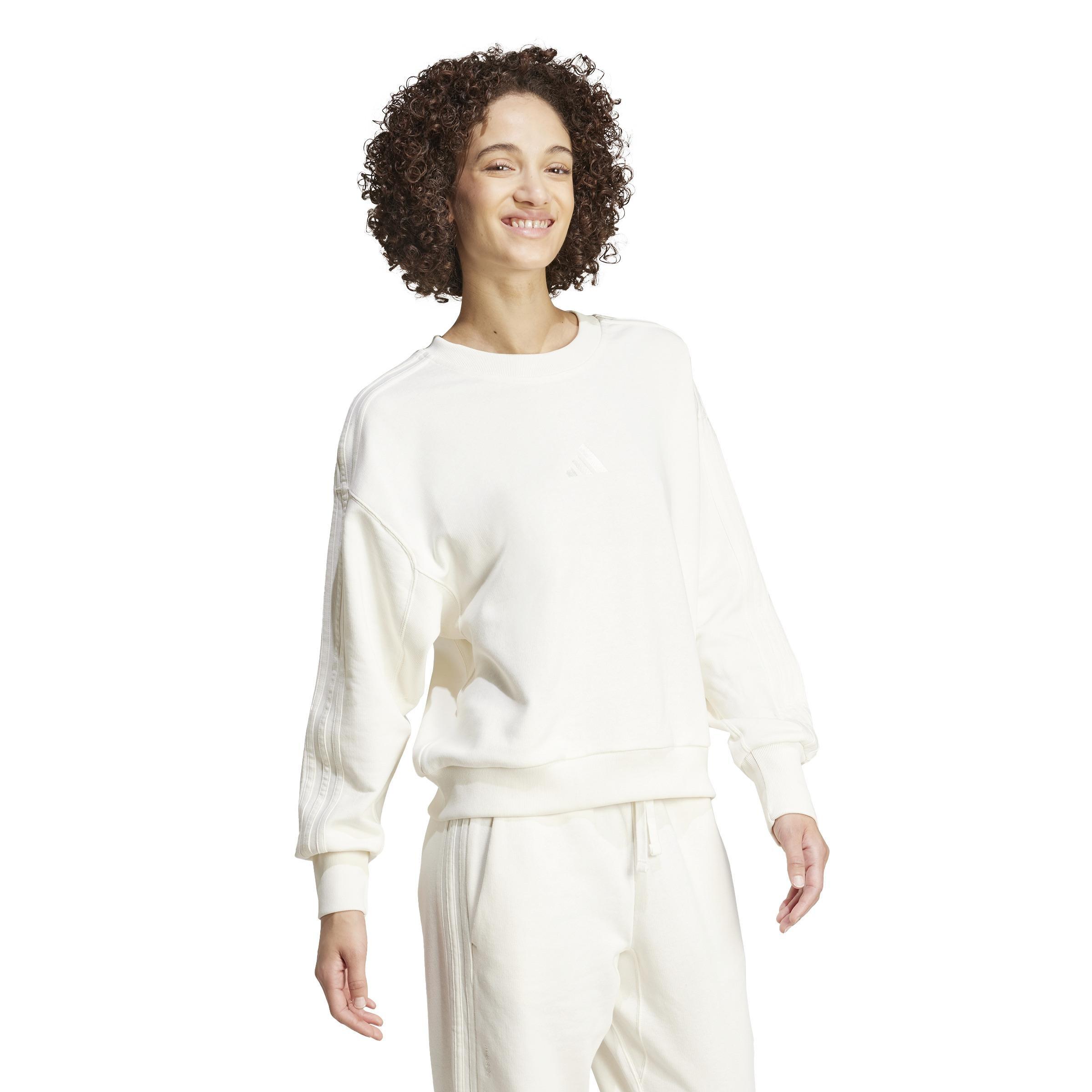 ALL SZN French Terry 3-Stripes Loose Sweatshirt, White, A901_ONE, large image number 11