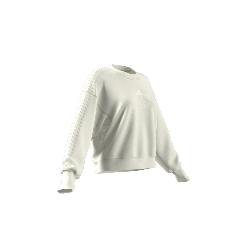 ALL SZN French Terry 3-Stripes Loose Sweatshirt, White, A901_ONE, large image number 13