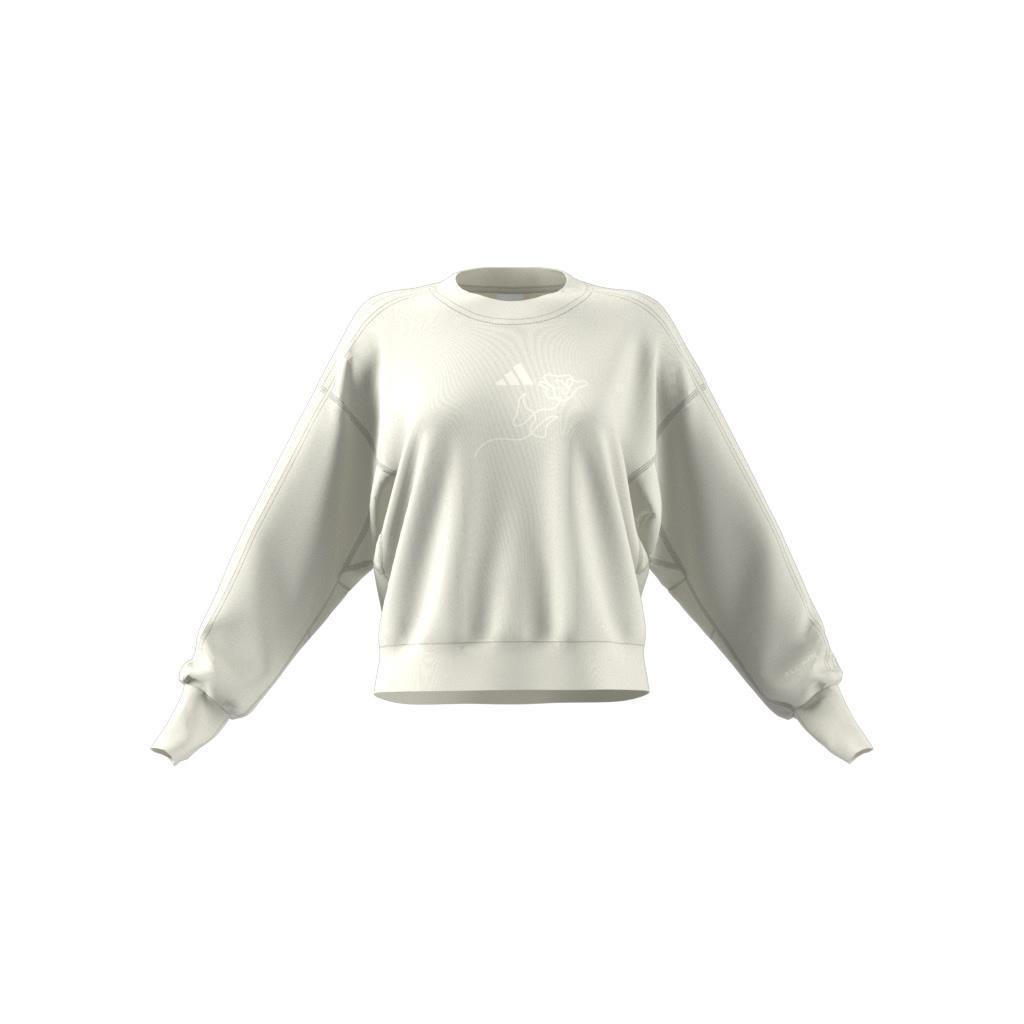 ALL SZN French Terry 3-Stripes Loose Sweatshirt, White, A901_ONE, large image number 14