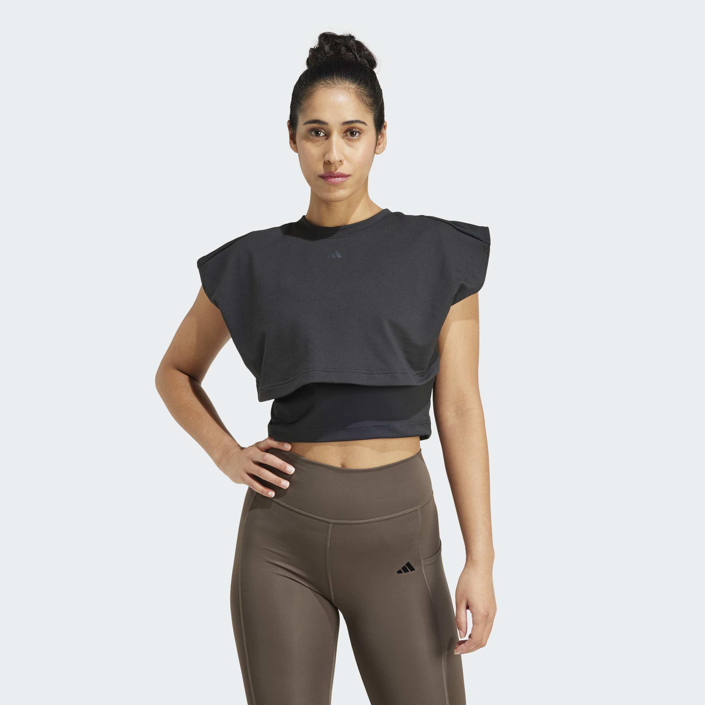 Power Boxy French Terry 3-Stripes Tank Top, Black, A901_ONE, large image number 2