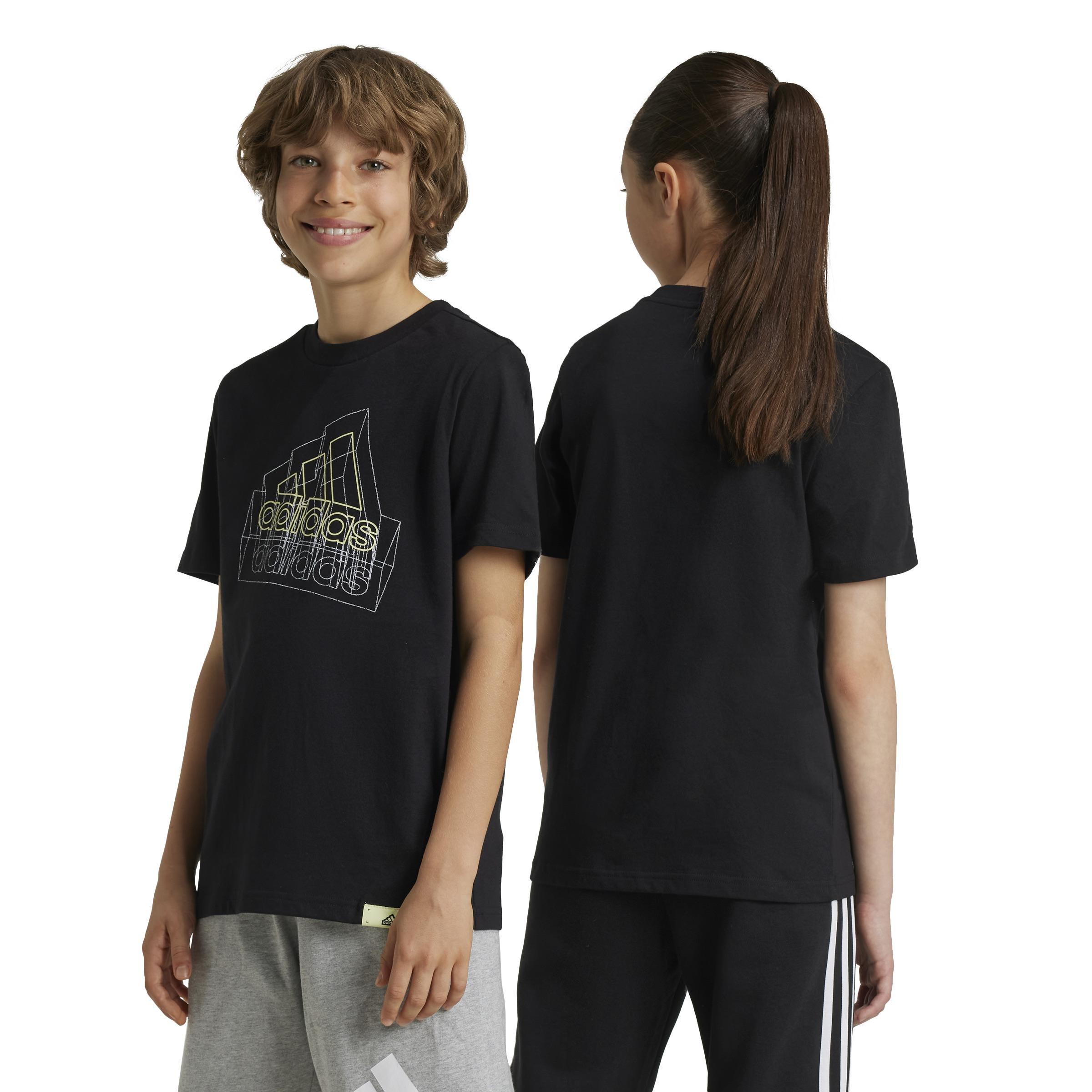 Unisex Kids Tech Table Graphic T-Shirt, Black, A901_ONE, large image number 3