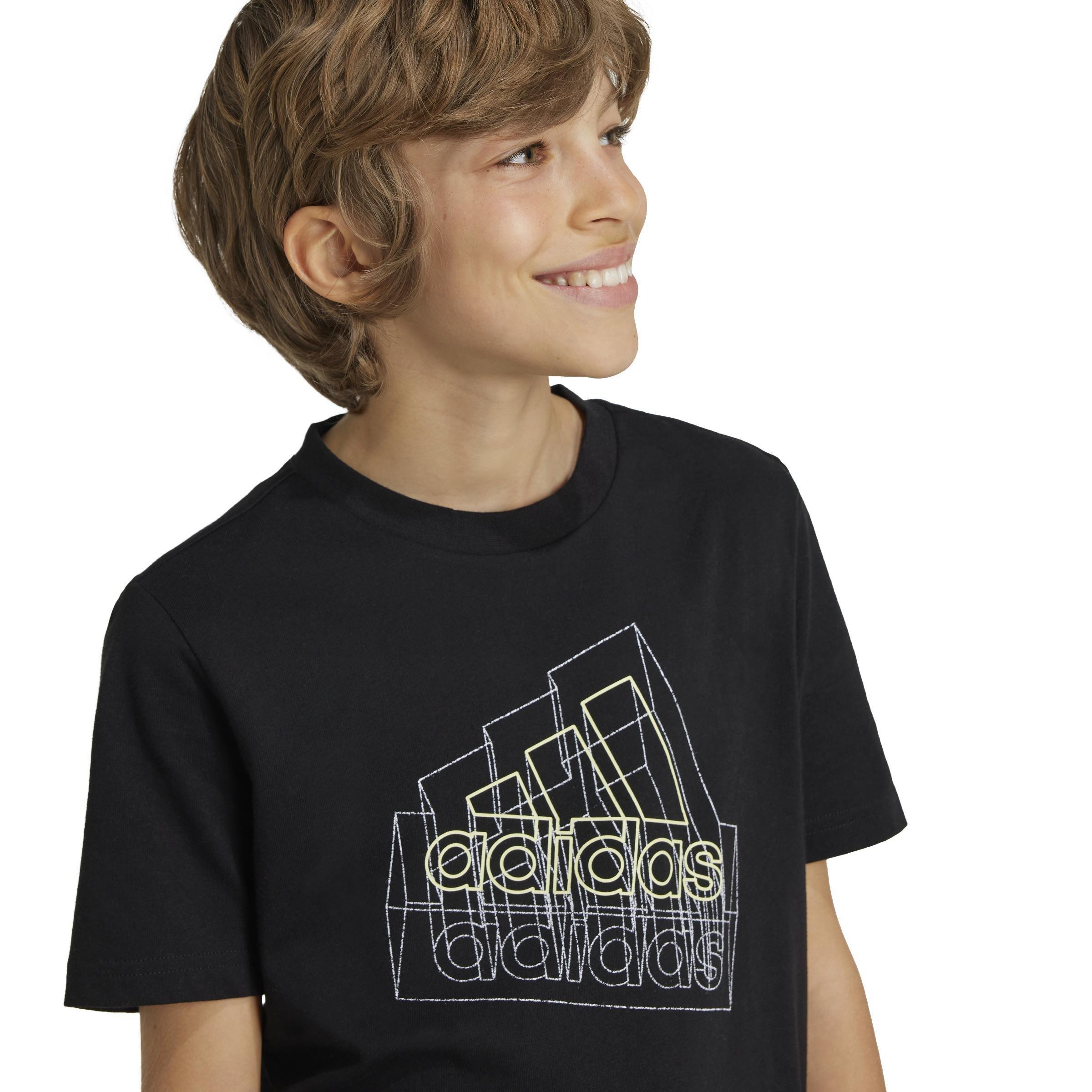 Unisex Kids Tech Table Graphic T-Shirt, Black, A901_ONE, large image number 5