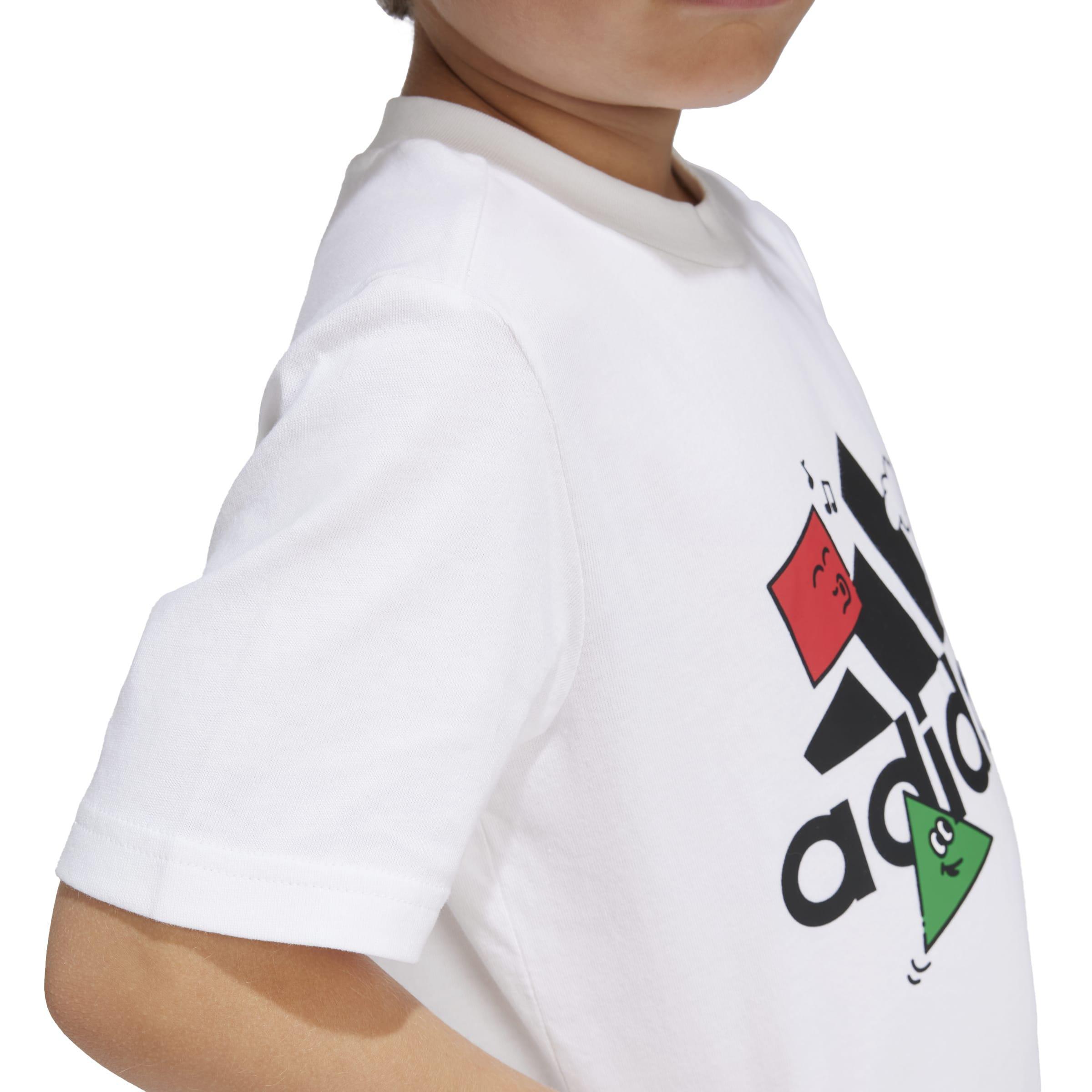 Kids Unisex Positivity Table Graphic T-Shirt, White, A901_ONE, large image number 3