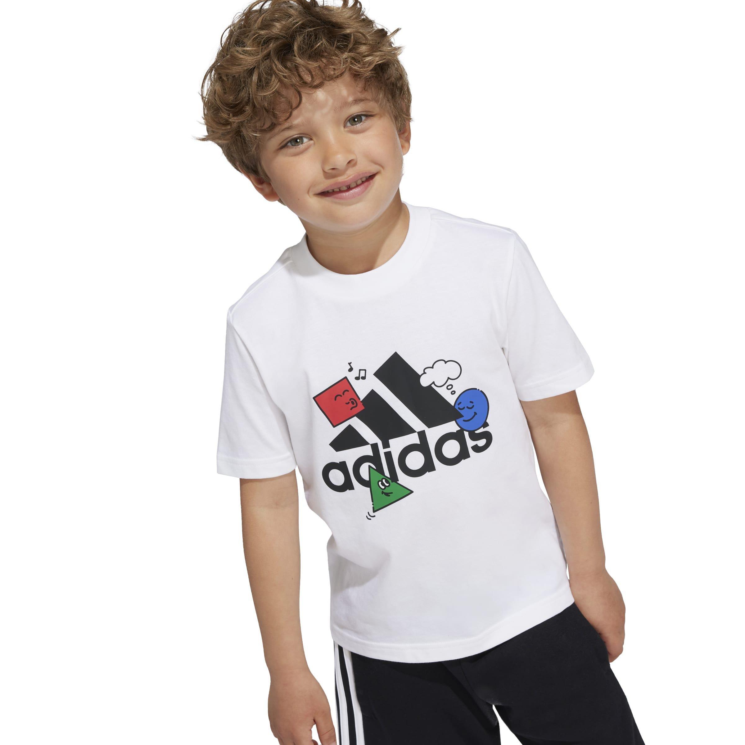 Kids Unisex Positivity Table Graphic T-Shirt, White, A901_ONE, large image number 4