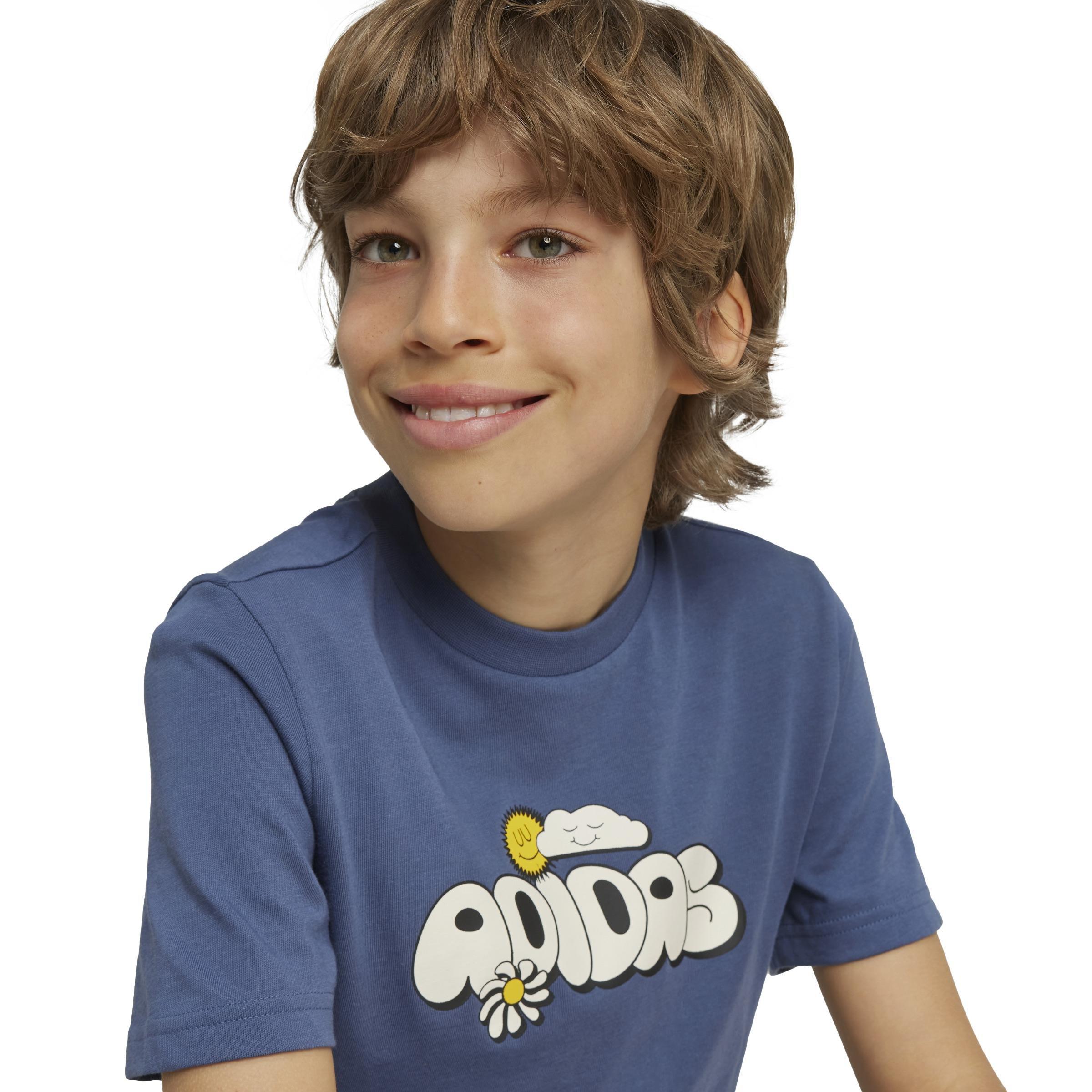 Unisex Kids Graphic T-Shirt, Blue, A901_ONE, large image number 5