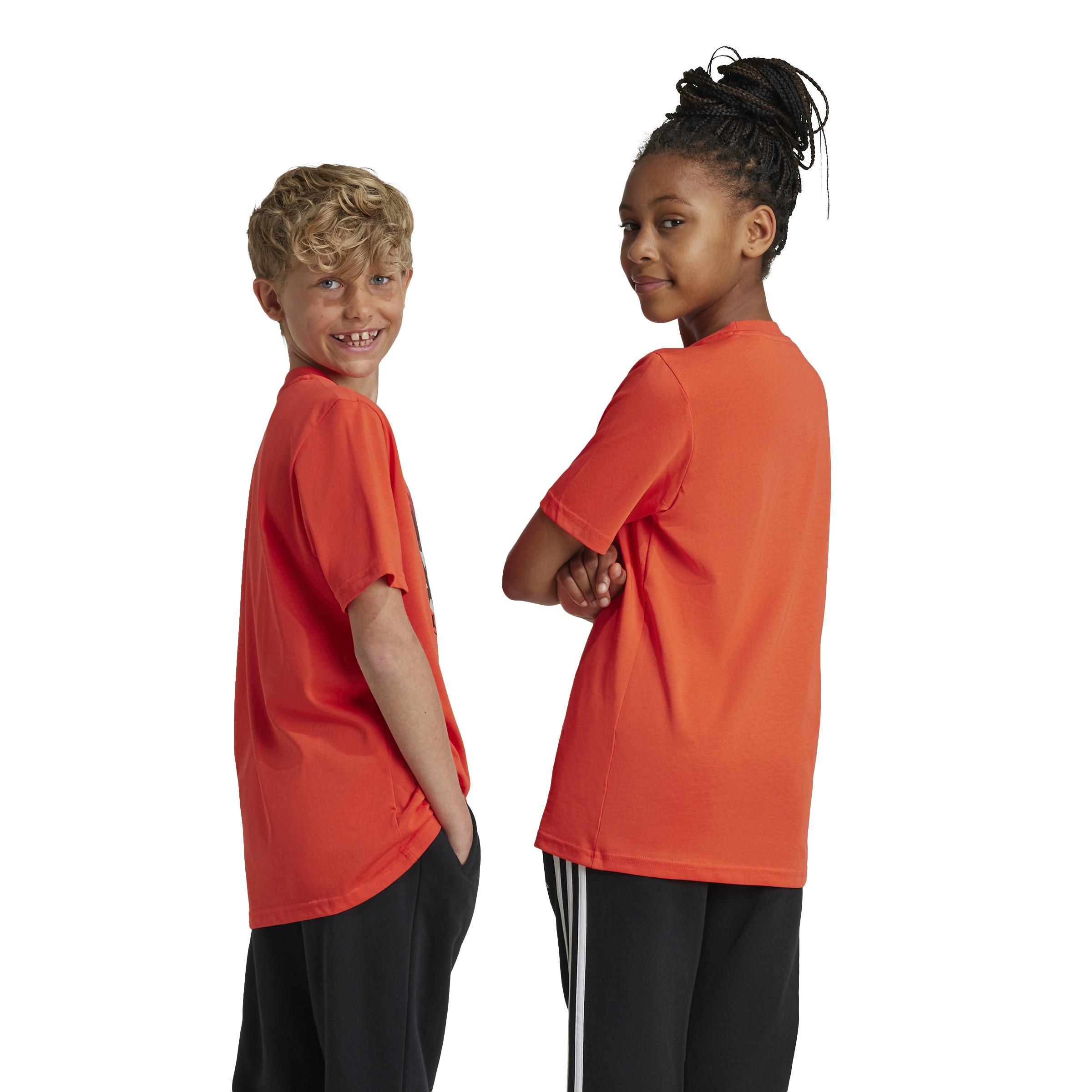 Unisex Kids Training Graphic T-Shirt, Red, , large image number 2