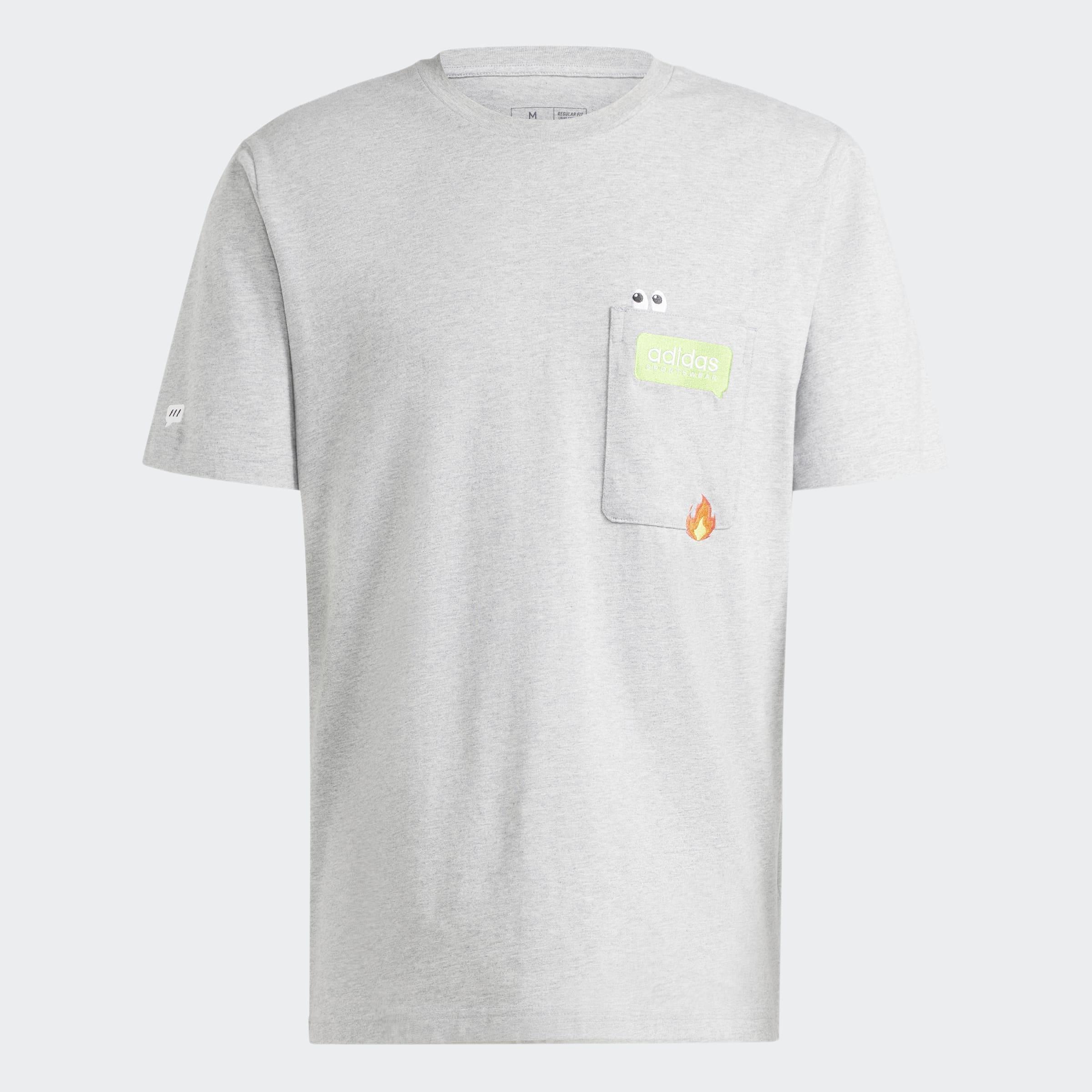 Remoji Pocket Graphic T-Shirt, Grey, A901_ONE, large image number 0