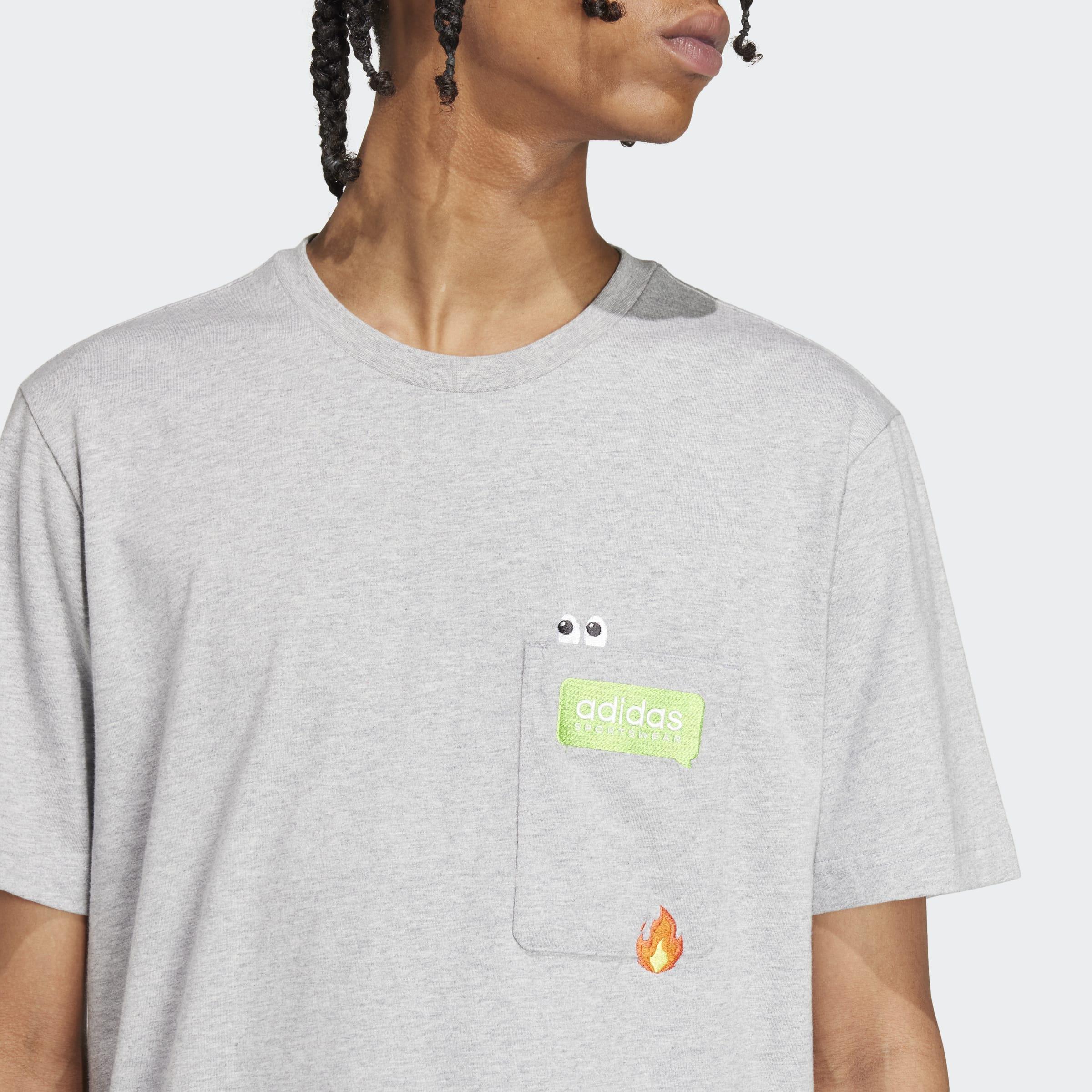 Remoji Pocket Graphic T-Shirt, Grey, A901_ONE, large image number 3