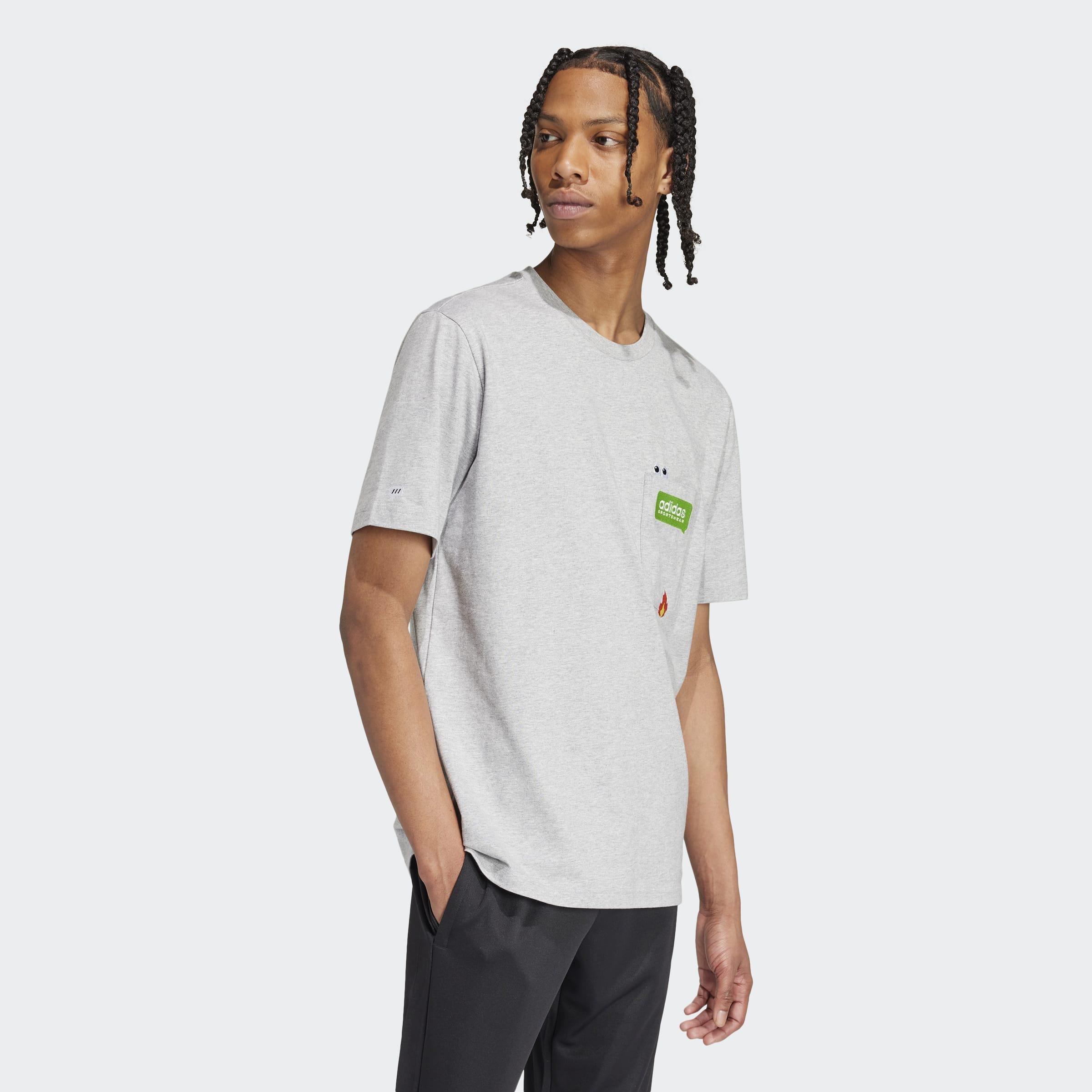 Remoji Pocket Graphic T-Shirt, Grey, A901_ONE, large image number 5