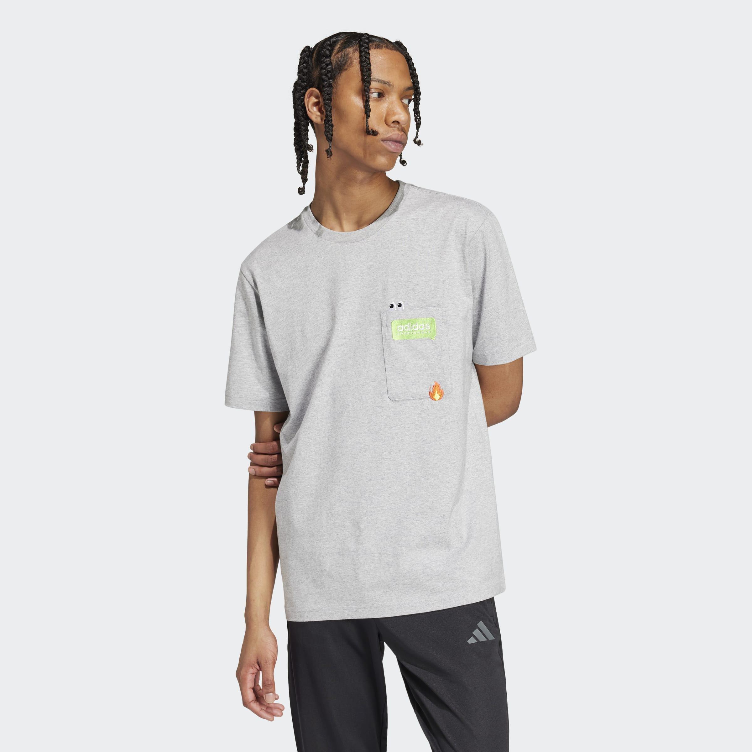 Remoji Pocket Graphic T-Shirt, Grey, A901_ONE, large image number 6
