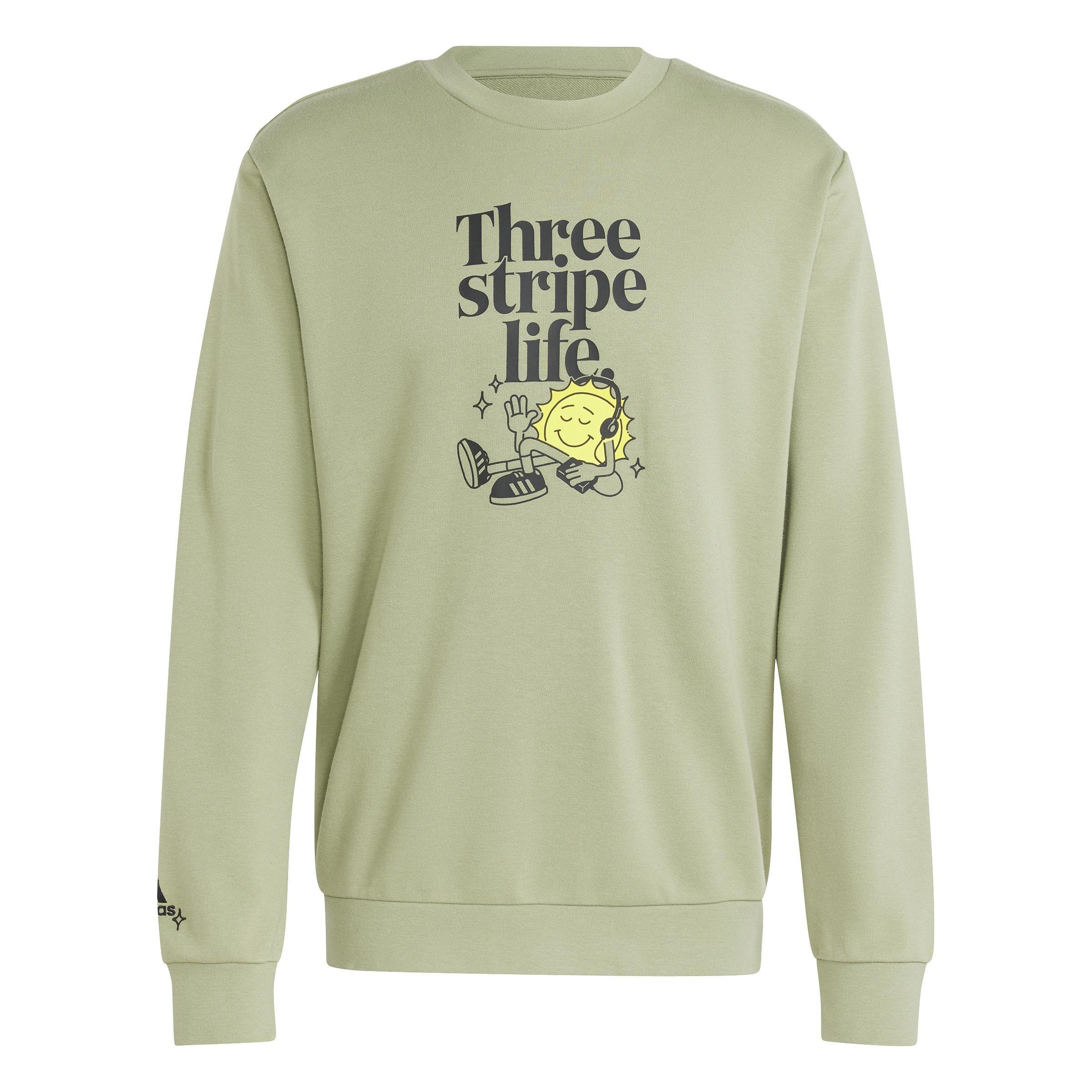 Positivity Graphic Crew Sweatshirt, Green, A901_ONE, large image number 2