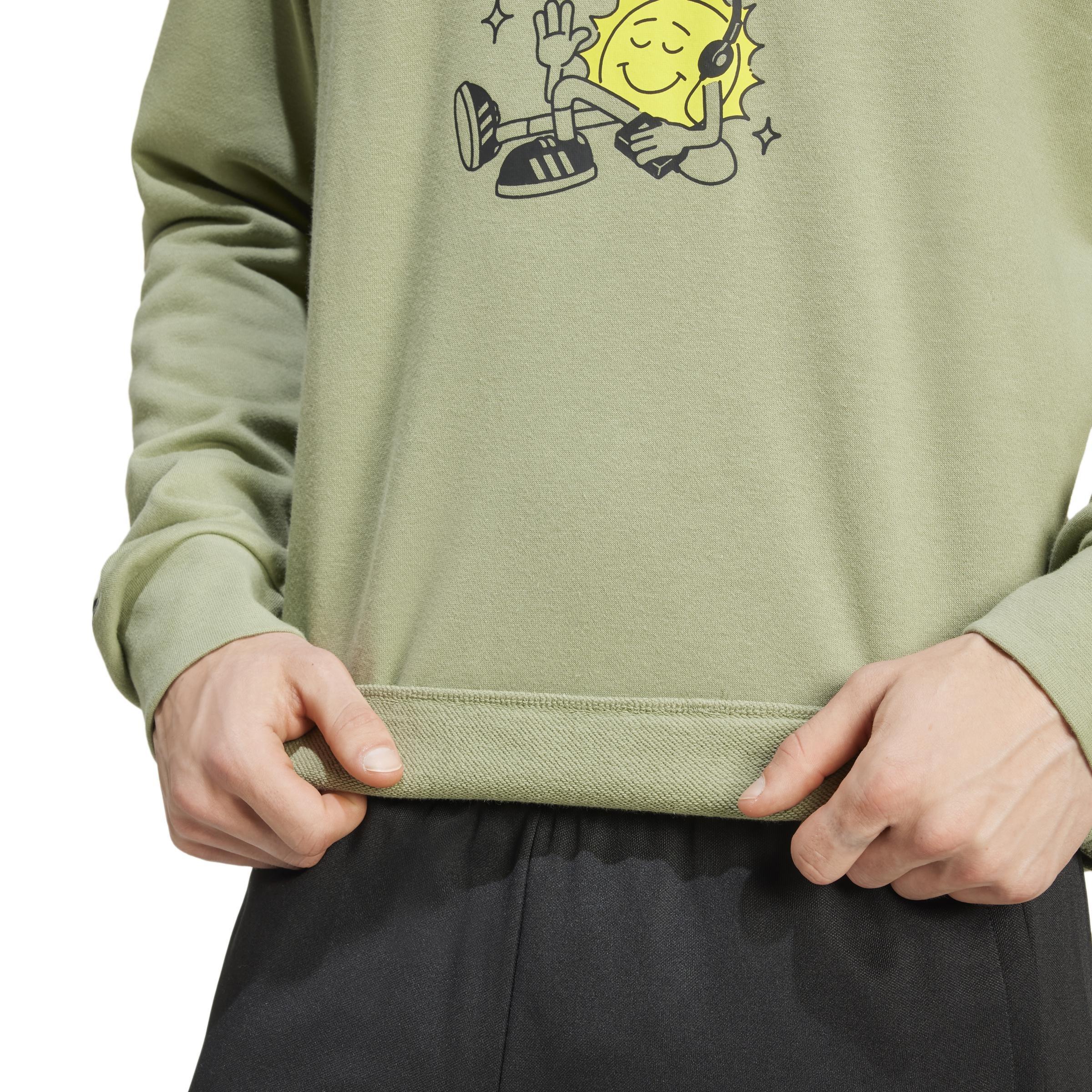 Positivity Graphic Crew Sweatshirt, Green, , large image number 4