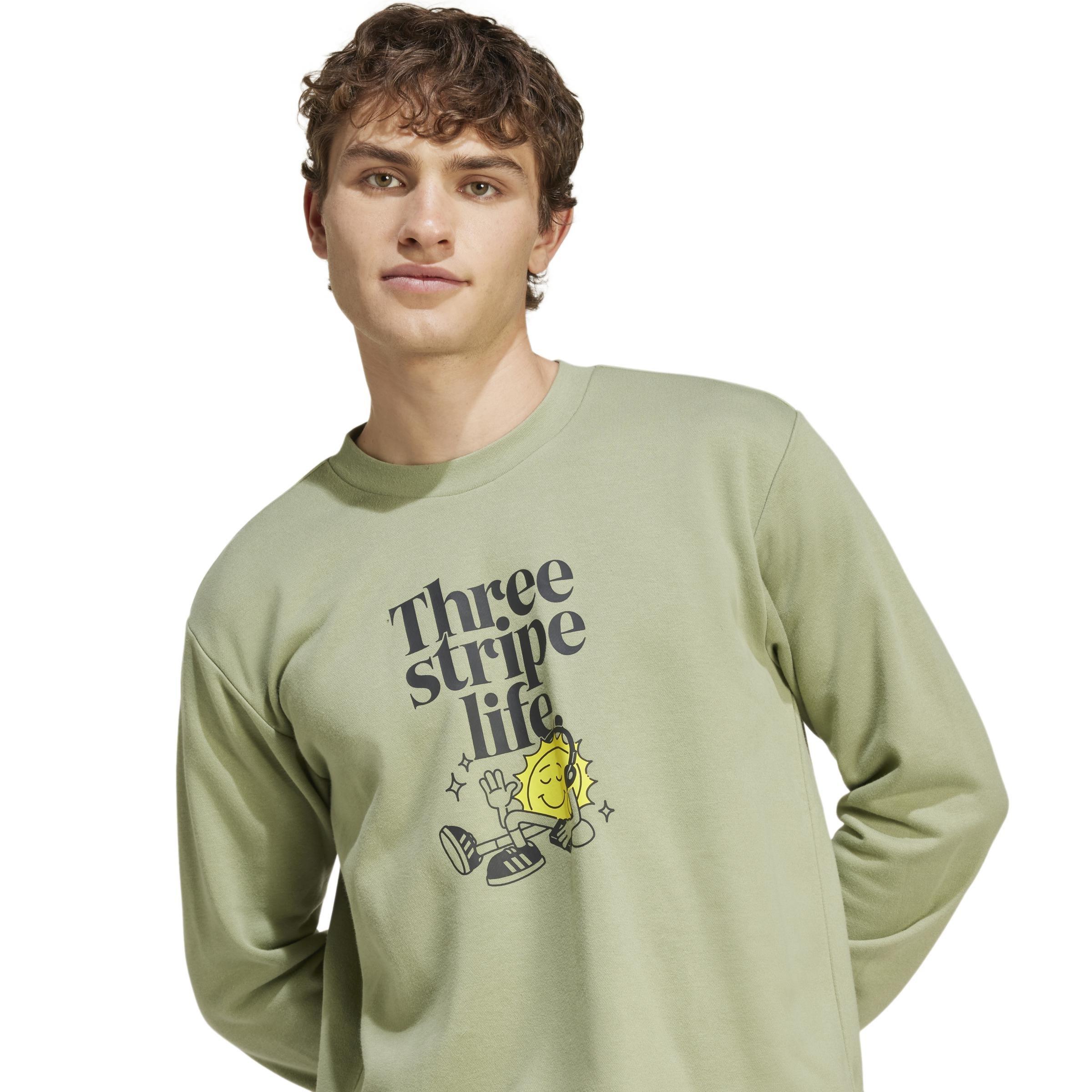Positivity Graphic Crew Sweatshirt, Green, , large image number 5