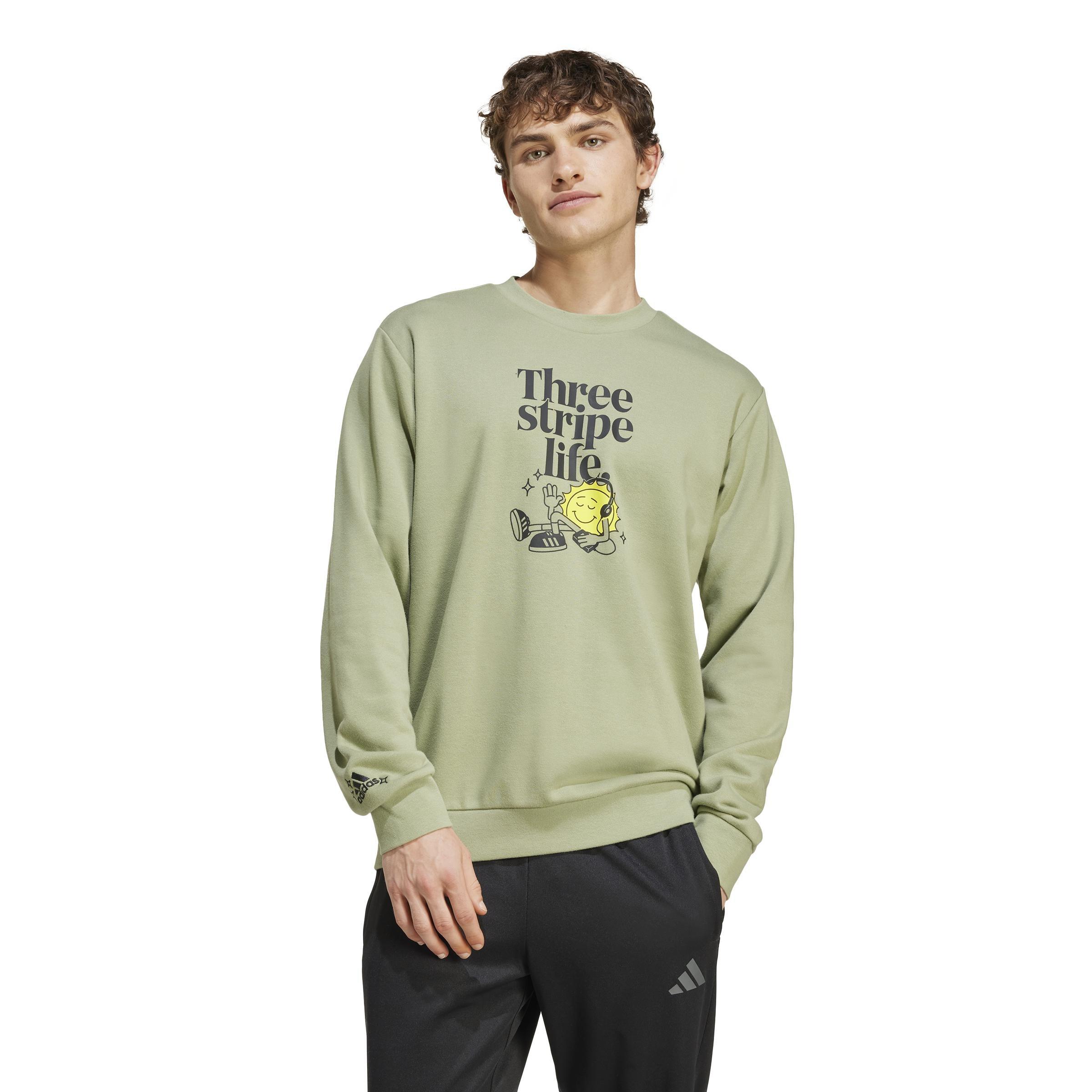 Positivity Graphic Crew Sweatshirt, Green, , large image number 7