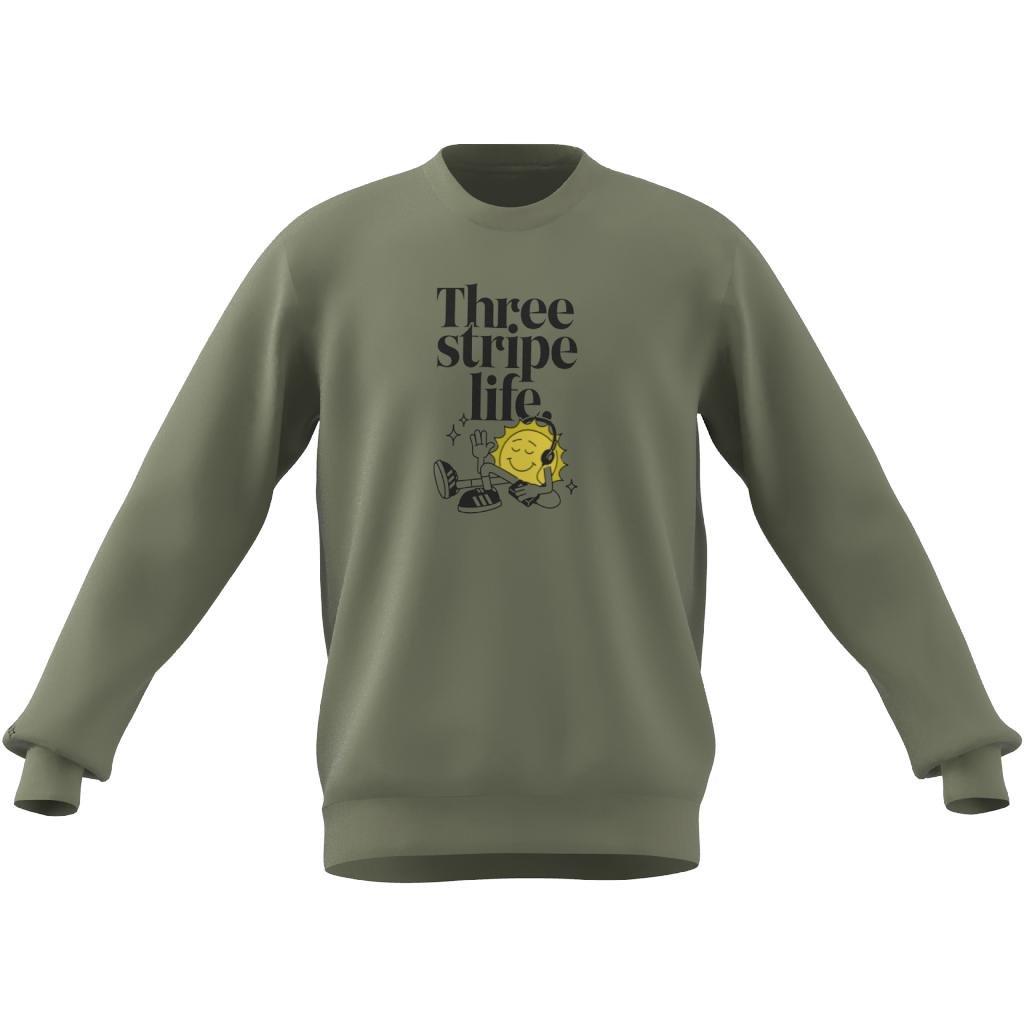 Positivity Graphic Crew Sweatshirt, Green, A901_ONE, large image number 8