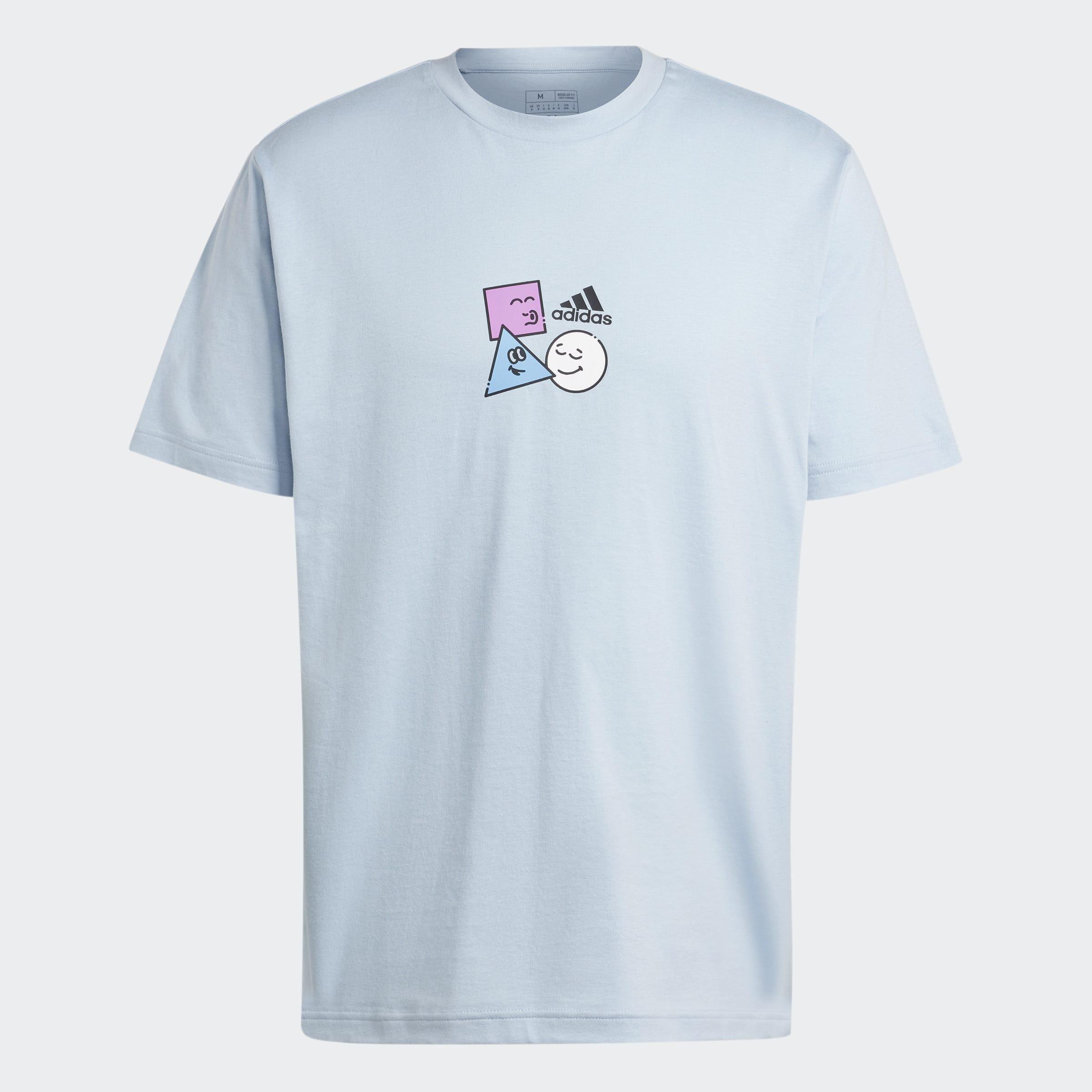 Positivity Shapes Graphic T-Shirt, Blue, A901_ONE, medium