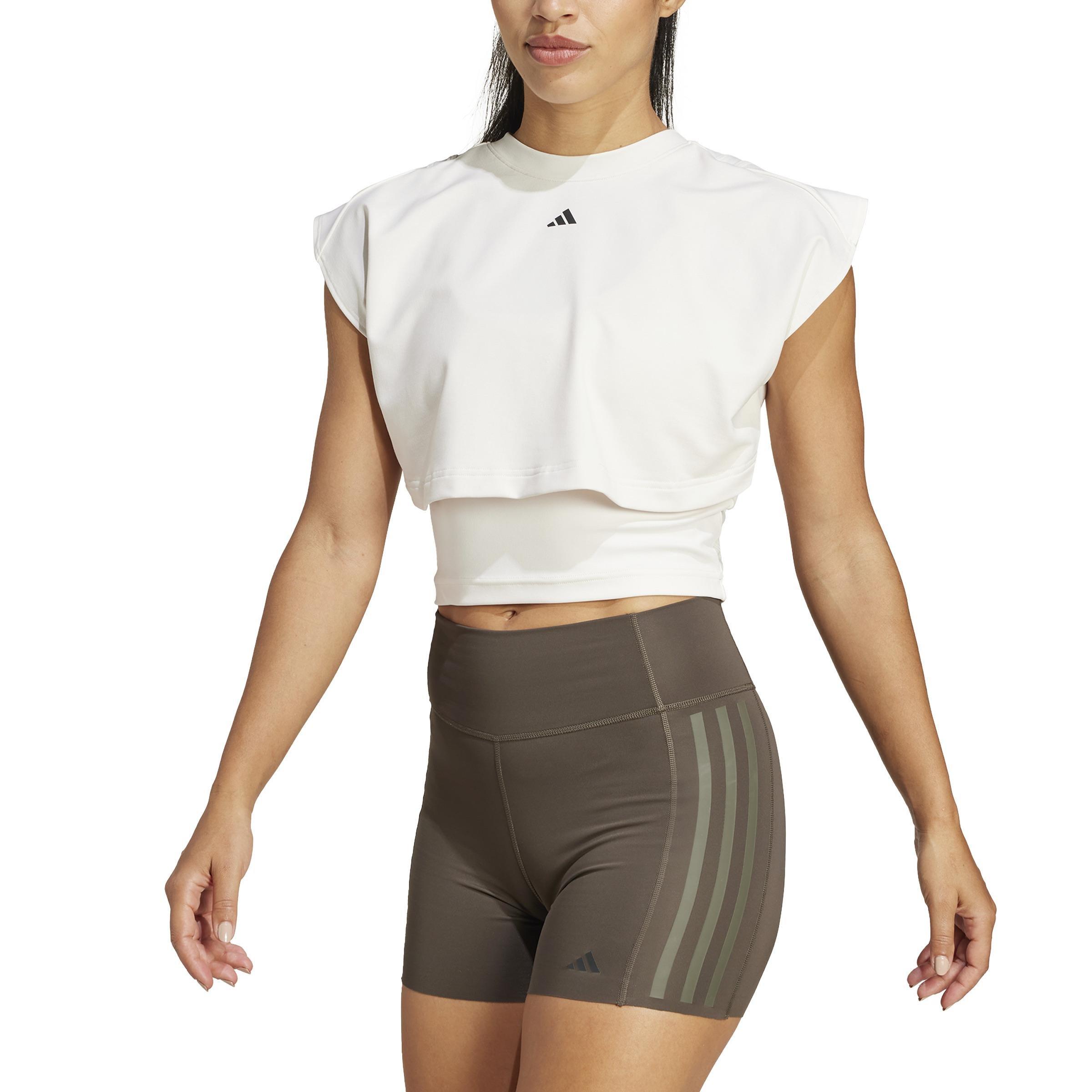 Power Boxy French Terry 3-Stripes Tank Top, White, , large image number 2