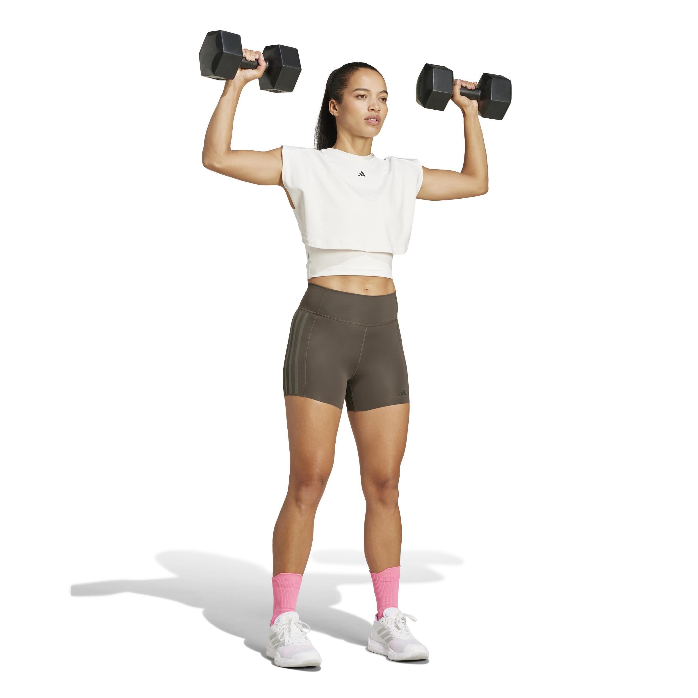 Power Boxy French Terry 3-Stripes Tank Top, White, A901_ONE, large image number 6