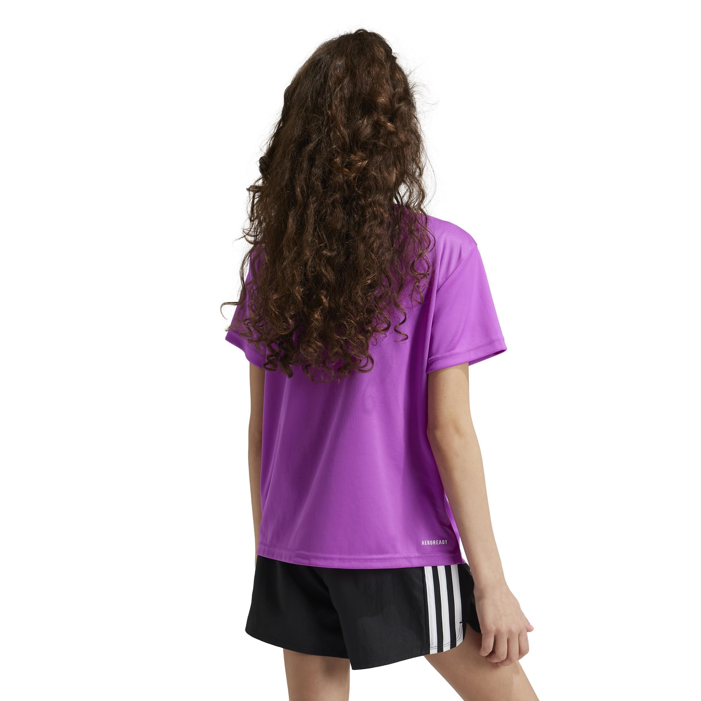 Kids Train Essentials Regular Fit Logo Training T-Shirt, Purple, , large image number 3