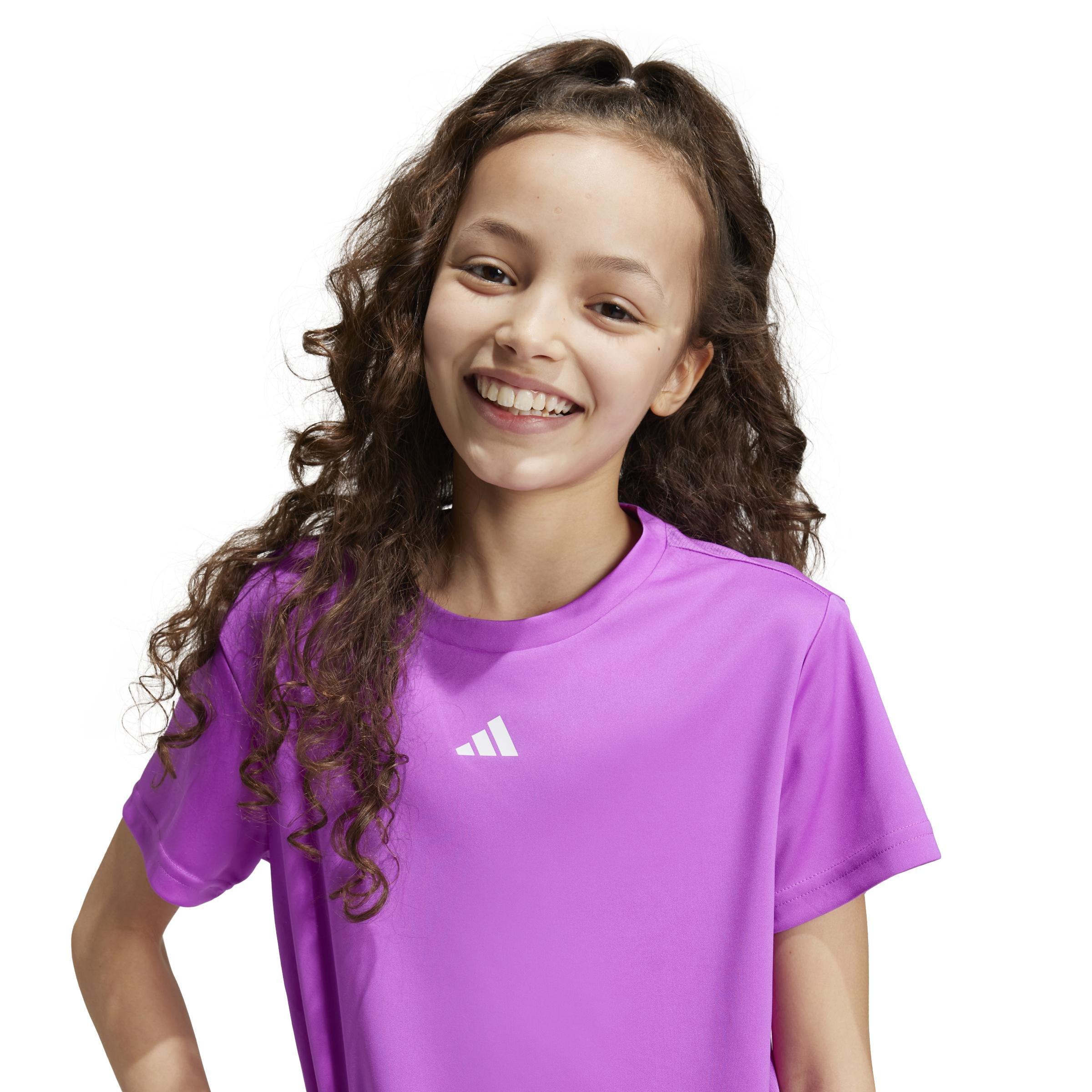 Kids Train Essentials Regular Fit Logo Training T-Shirt, Purple, , large image number 4