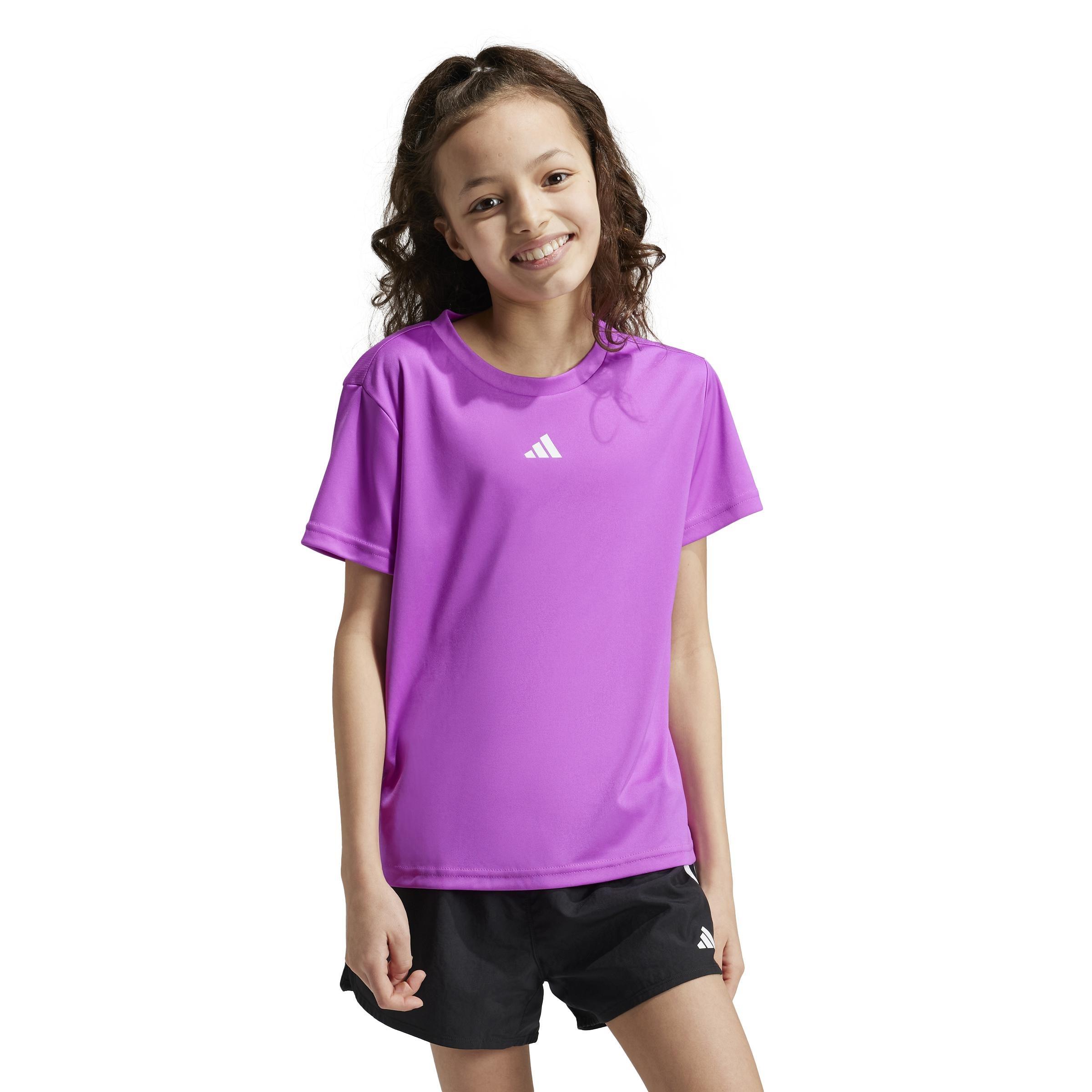 Kids Train Essentials Regular Fit Logo Training T-Shirt, Purple, , large image number 6