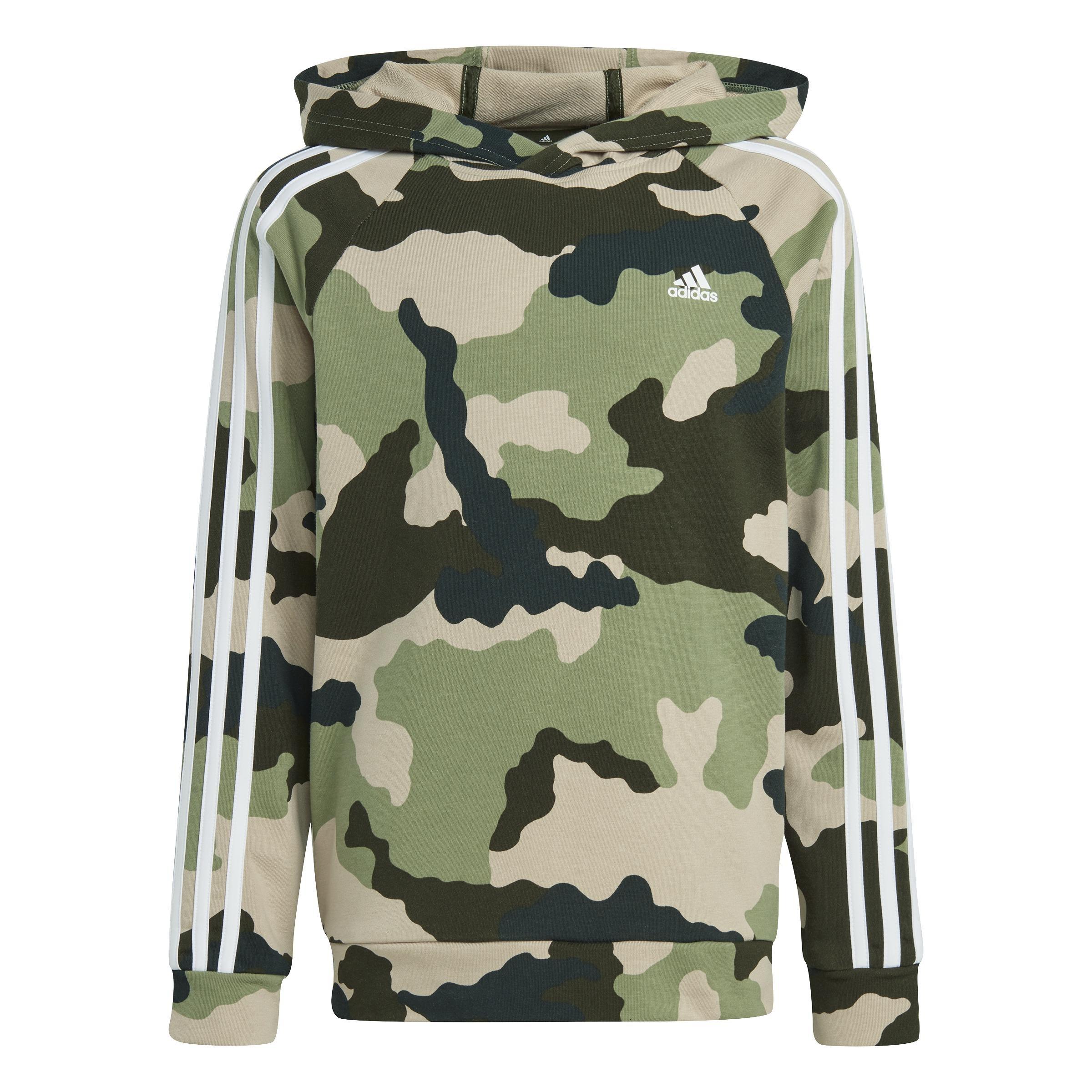 Unisex Kids Essentials Allover Print Hoodie, Green, A901_ONE, large image number 1