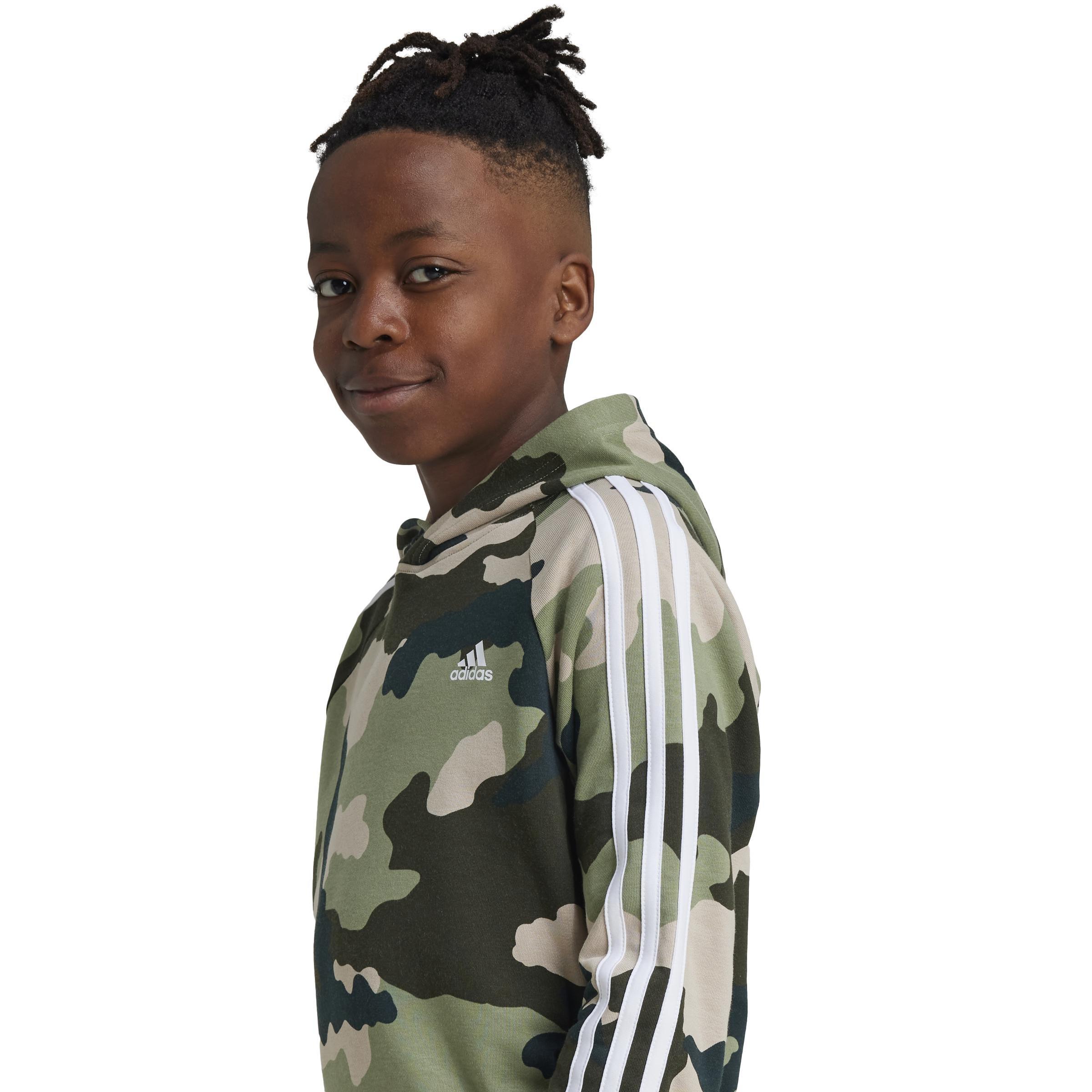 Unisex Kids Essentials Allover Print Hoodie, Green, A901_ONE, large image number 4
