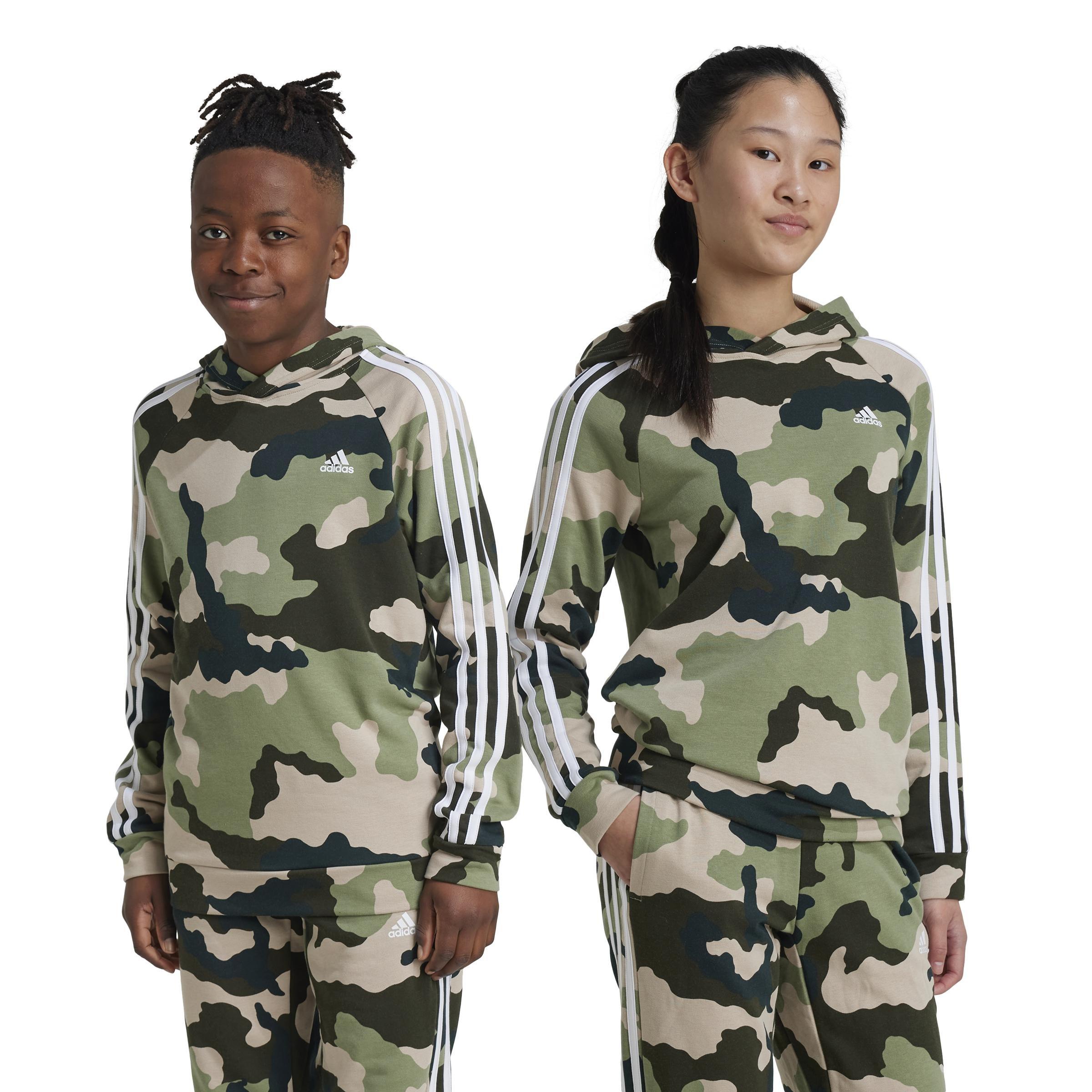 Unisex Kids Essentials Allover Print Hoodie, Green, A901_ONE, large image number 7