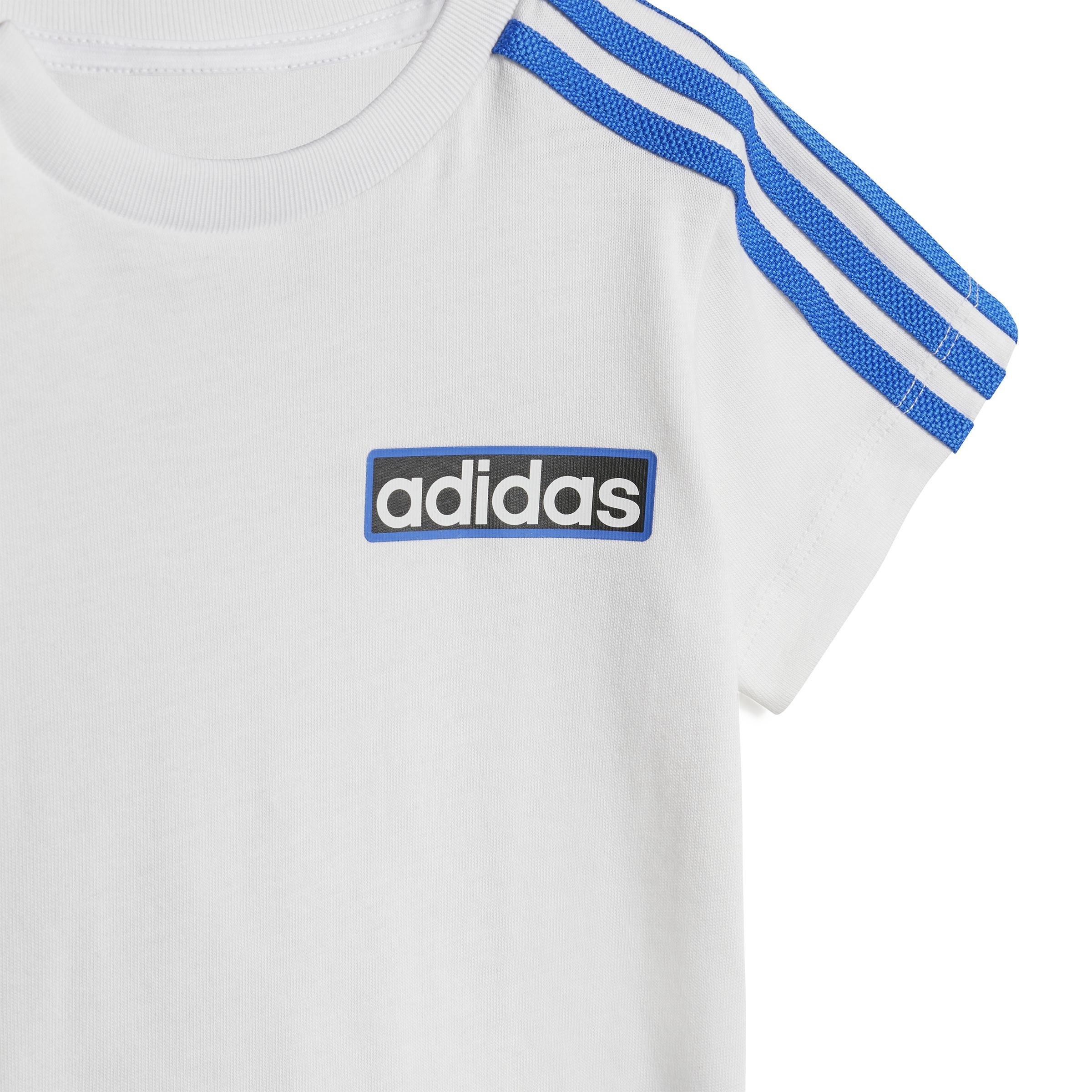 Unisex Kids Adibreak Shorts Tee Set, White, , large image number 5
