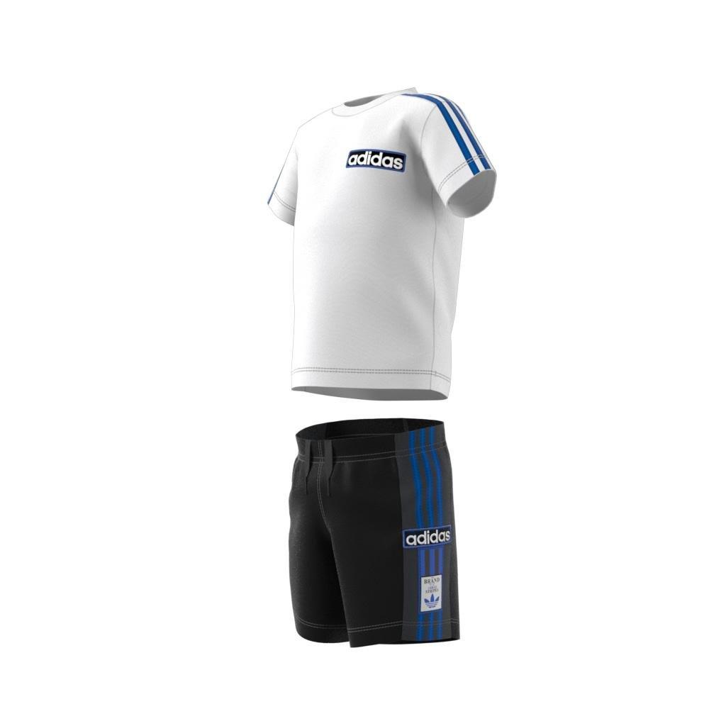 Unisex Kids Adibreak Shorts Tee Set, White, , large image number 8