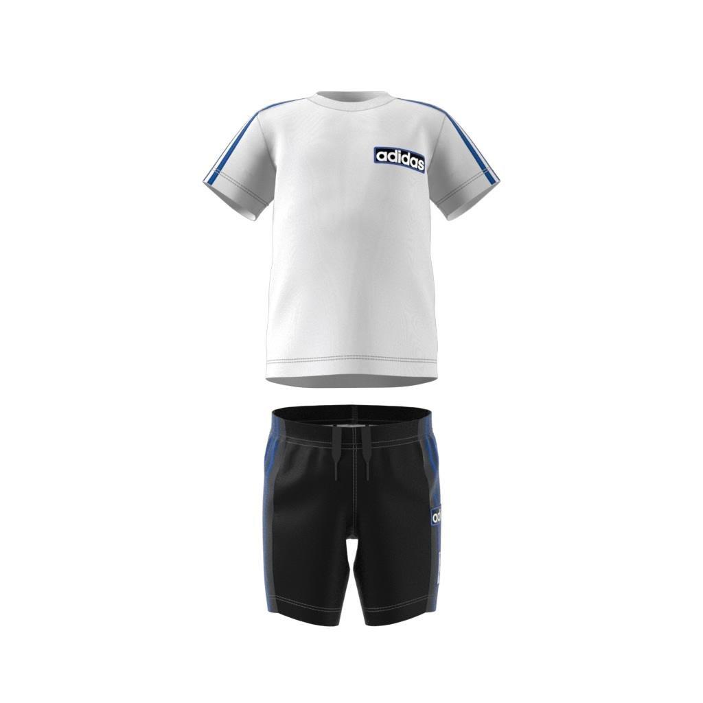 Unisex Kids Adibreak Shorts Tee Set, White, , large image number 10