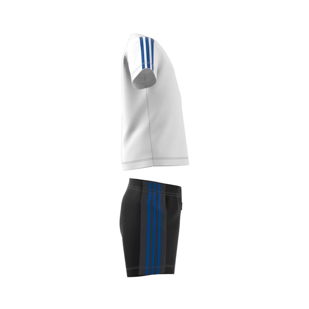 Unisex Kids Adibreak Shorts Tee Set, White, , large image number 12