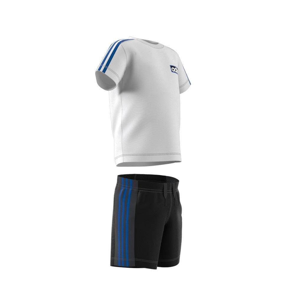 Unisex Kids Adibreak Shorts Tee Set, White, , large image number 13