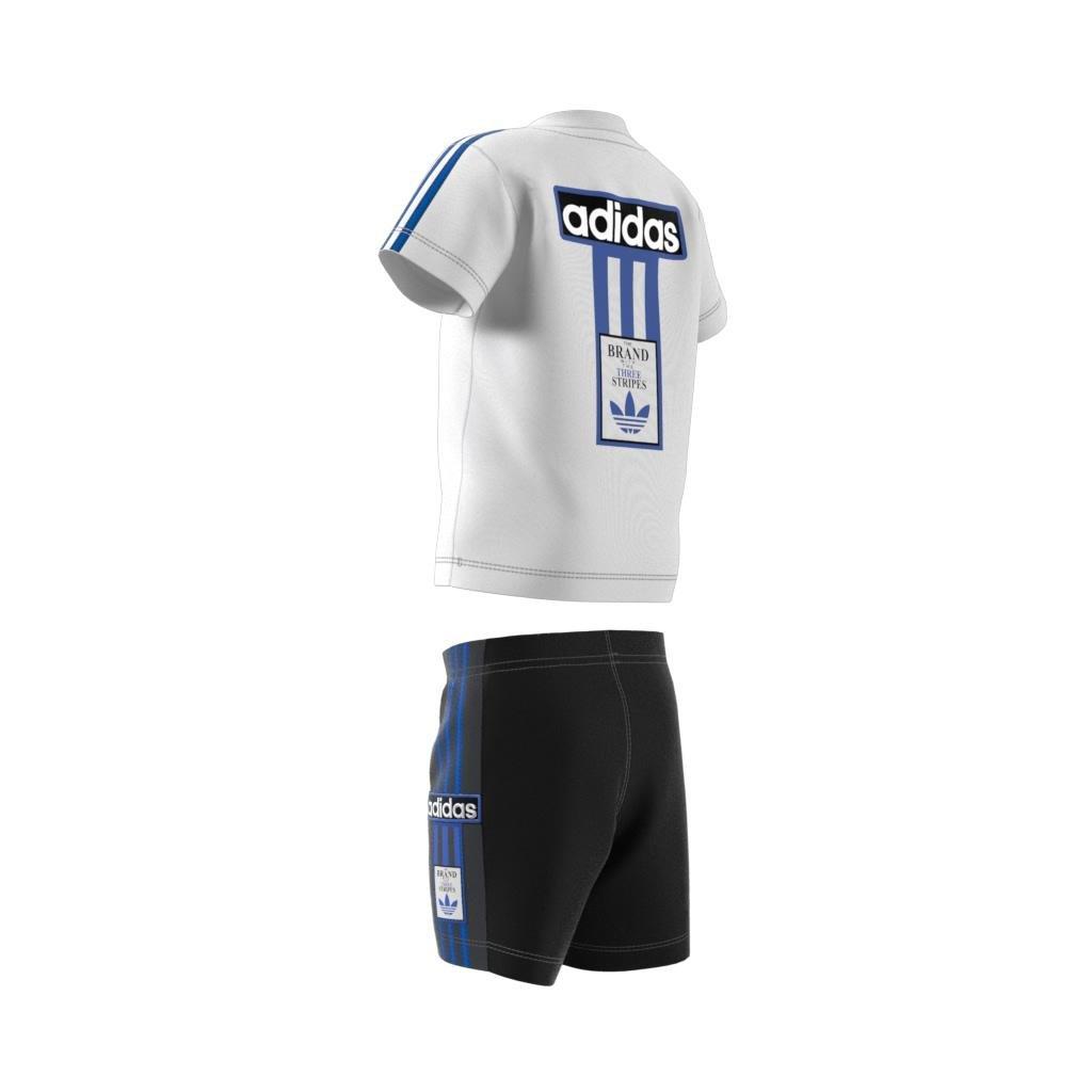 Unisex Kids Adibreak Shorts Tee Set, White, , large image number 14