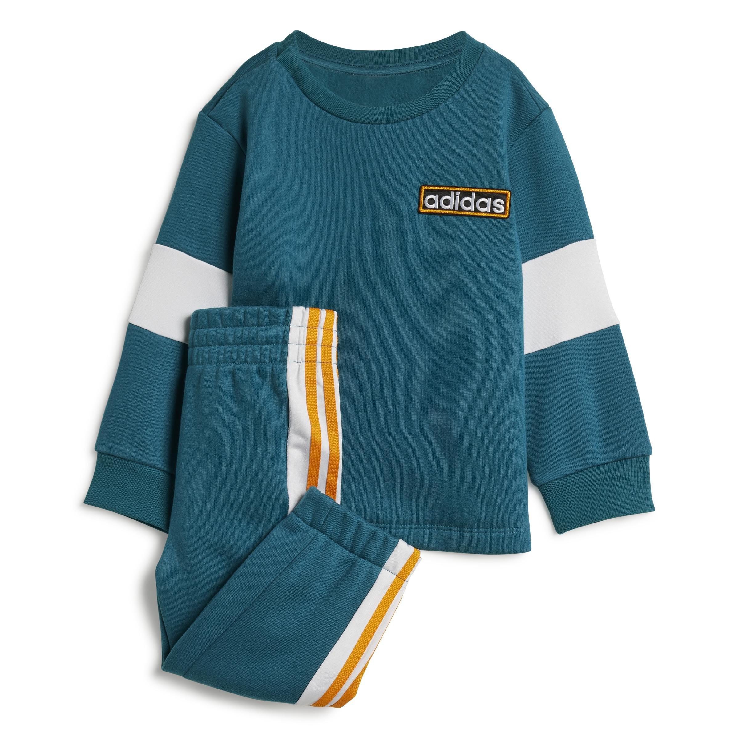 Unisex Kids Adibreak Crew Set, Turquoise, A901_ONE, large image number 1