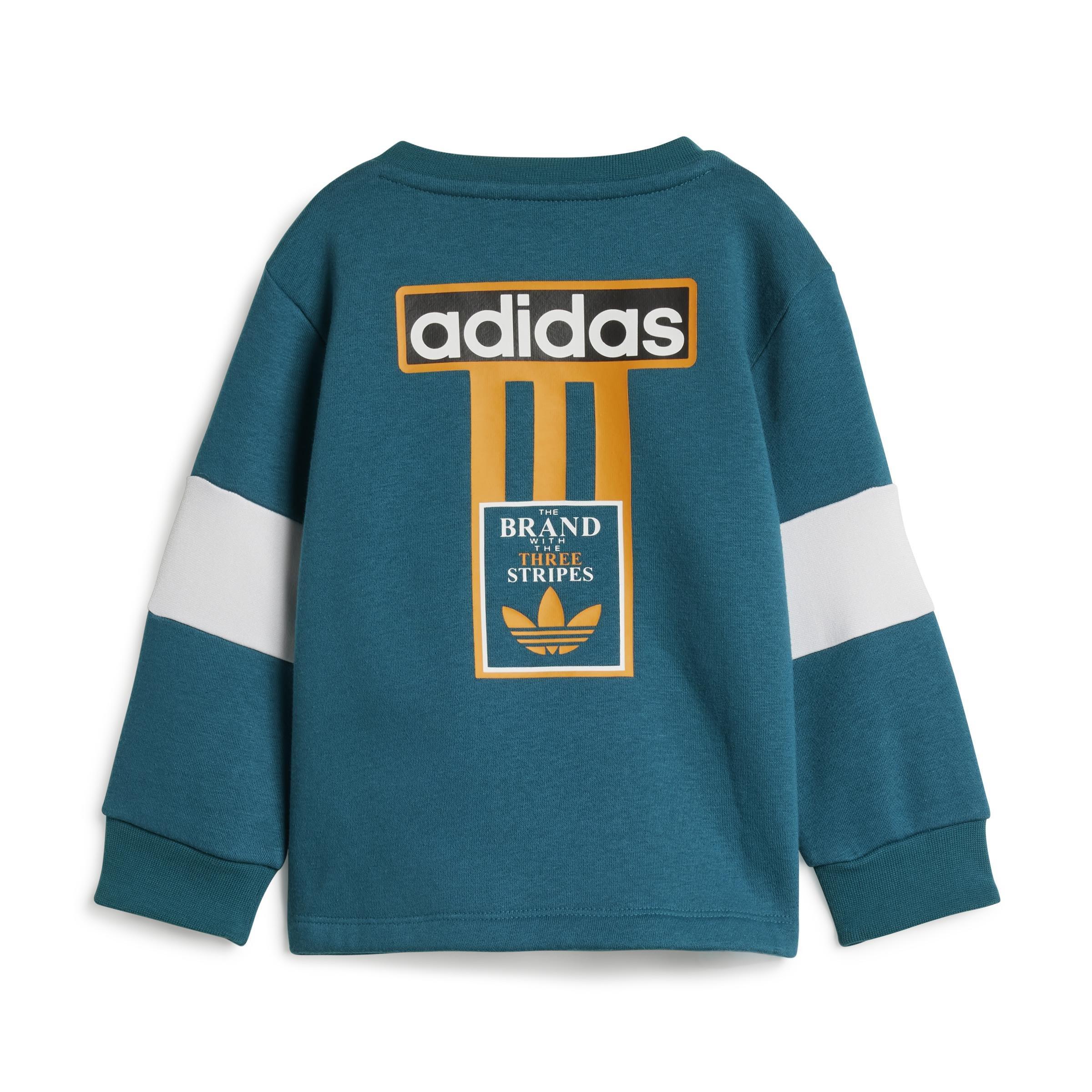 Unisex Kids Adibreak Crew Set, Turquoise, A901_ONE, large image number 3