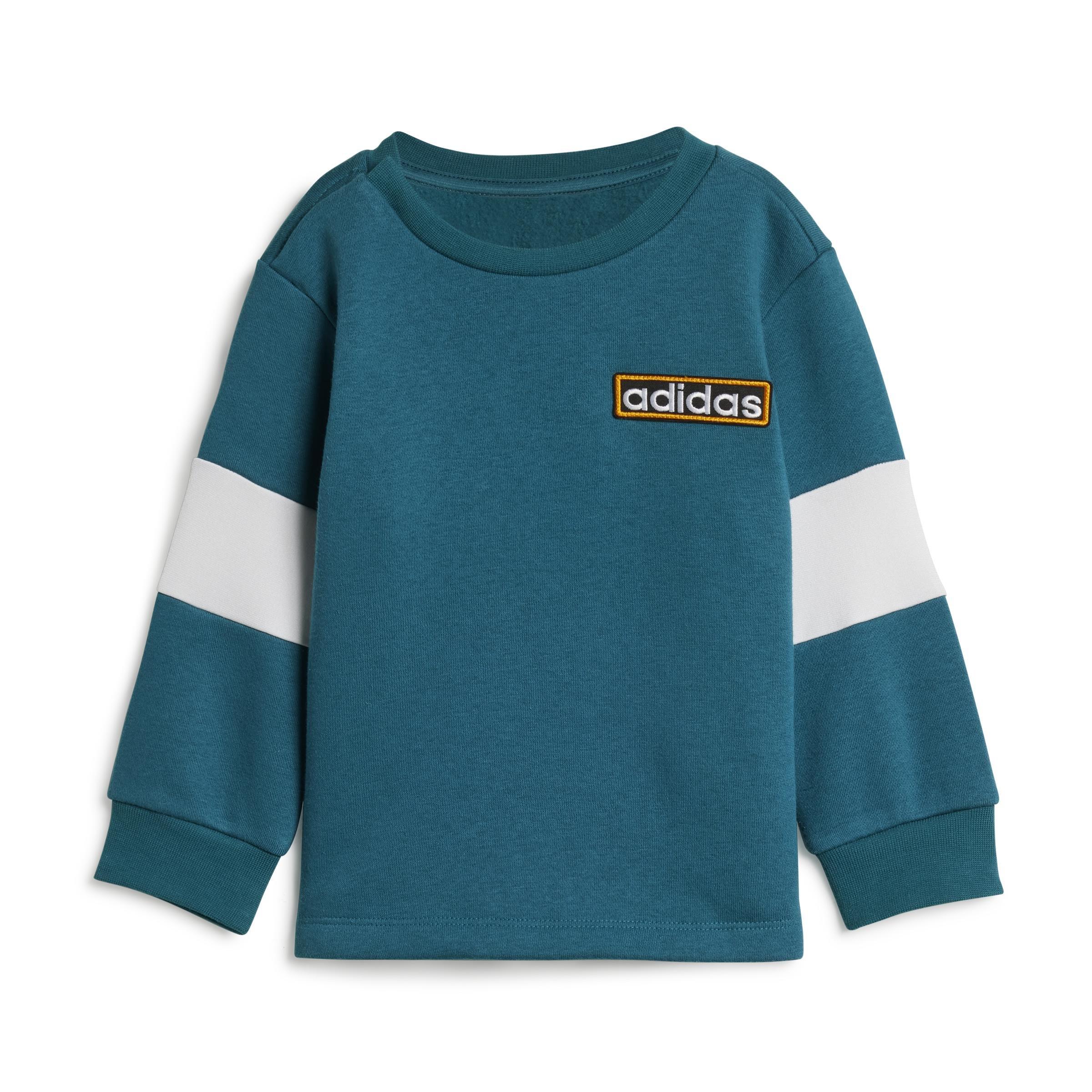 Unisex Kids Adibreak Crew Set, Turquoise, A901_ONE, large image number 8