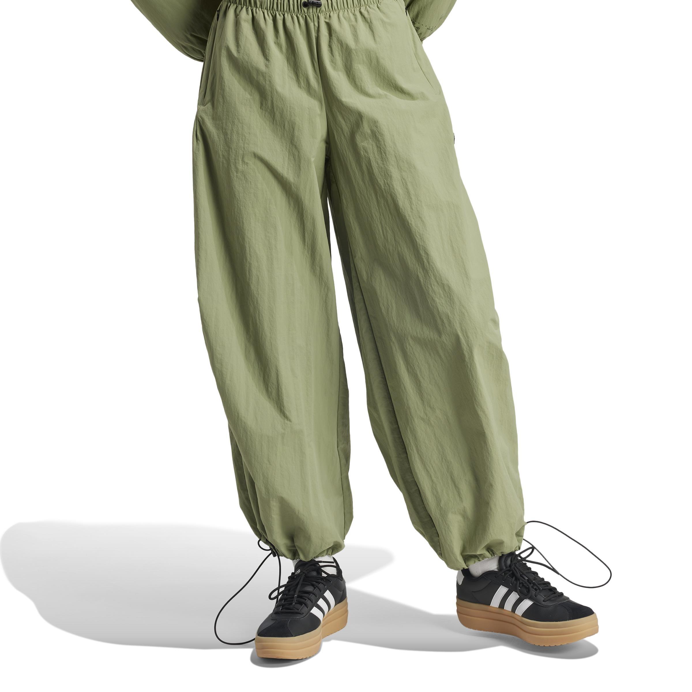 City Escape Woven Parachute Tracksuit Bottoms, Green, A901_ONE, large image number 1