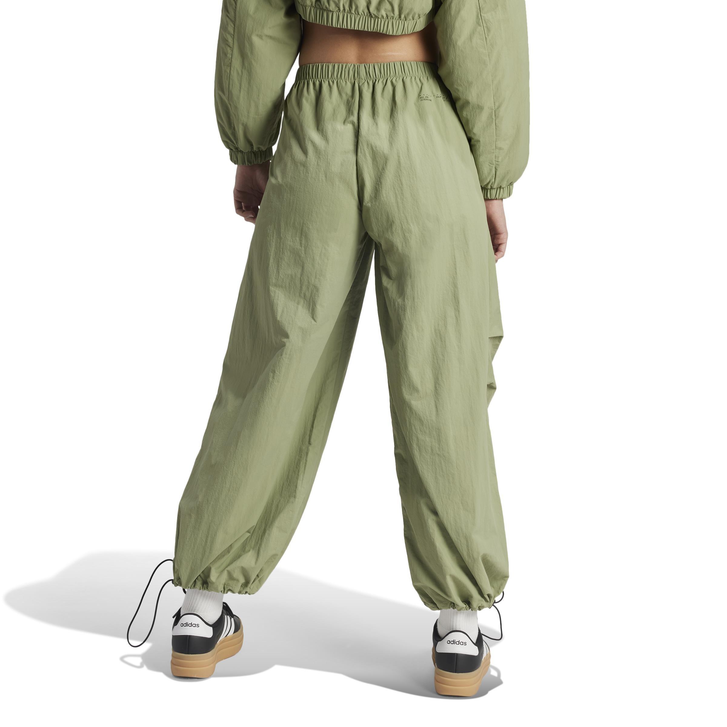 City Escape Woven Parachute Tracksuit Bottoms, Green, A901_ONE, large image number 3