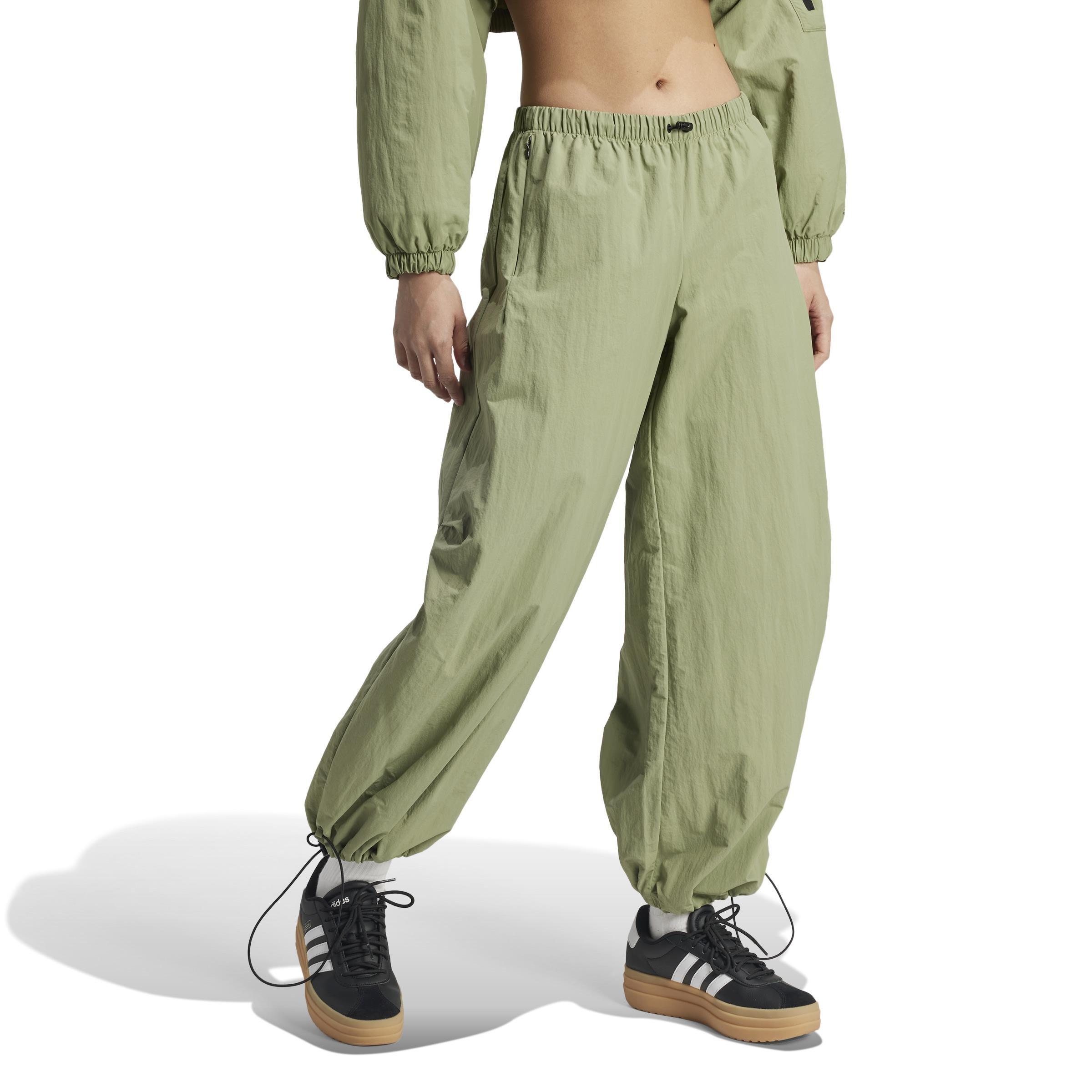 City Escape Woven Parachute Tracksuit Bottoms, Green, A901_ONE, large image number 6
