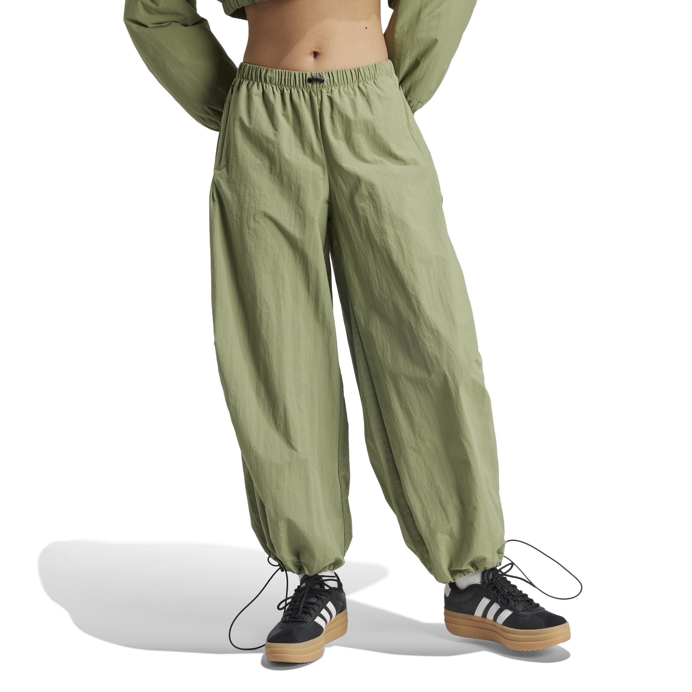 City Escape Woven Parachute Tracksuit Bottoms, Green, A901_ONE, large image number 7
