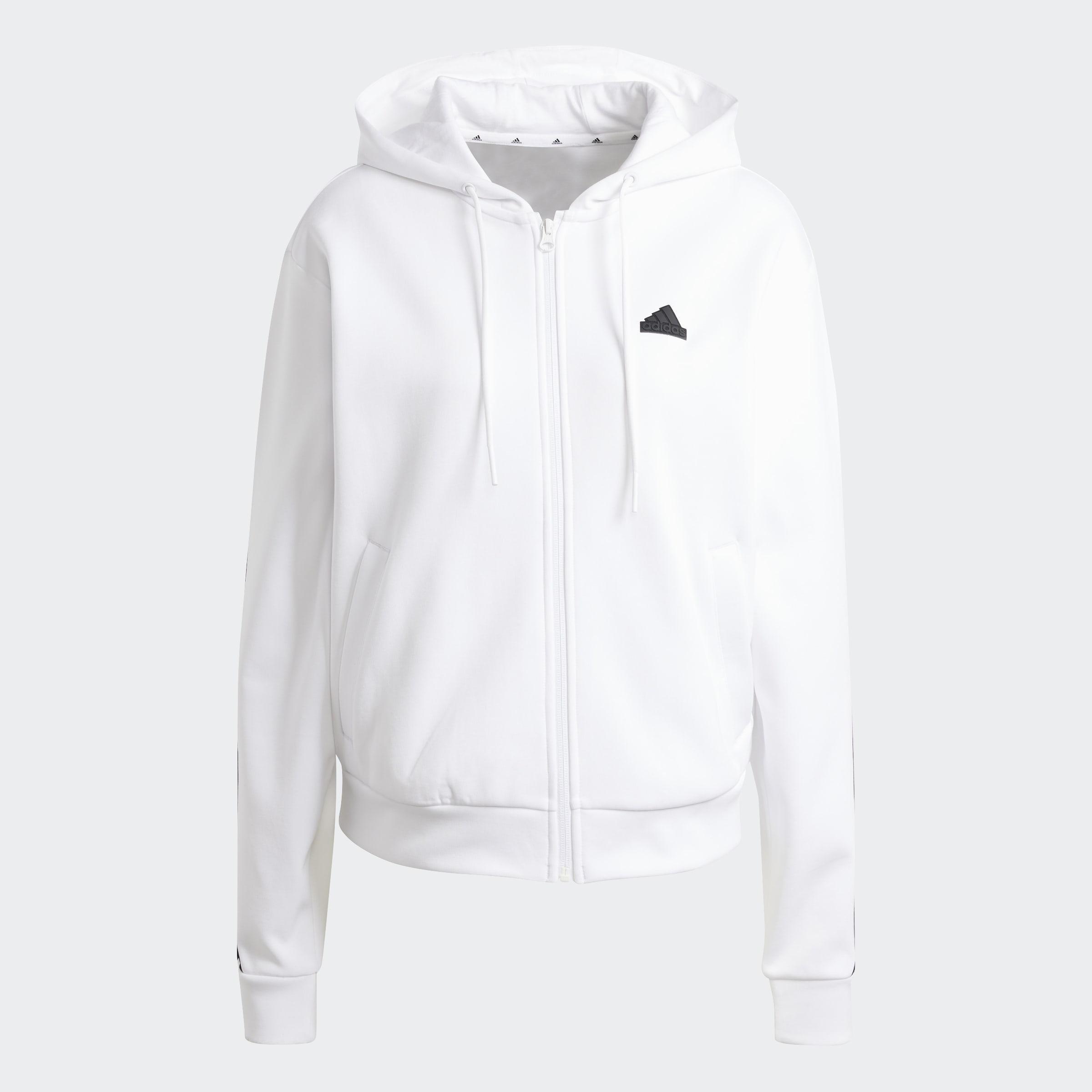 Future Icons 3-Stripes Full Zip Hoodie, White