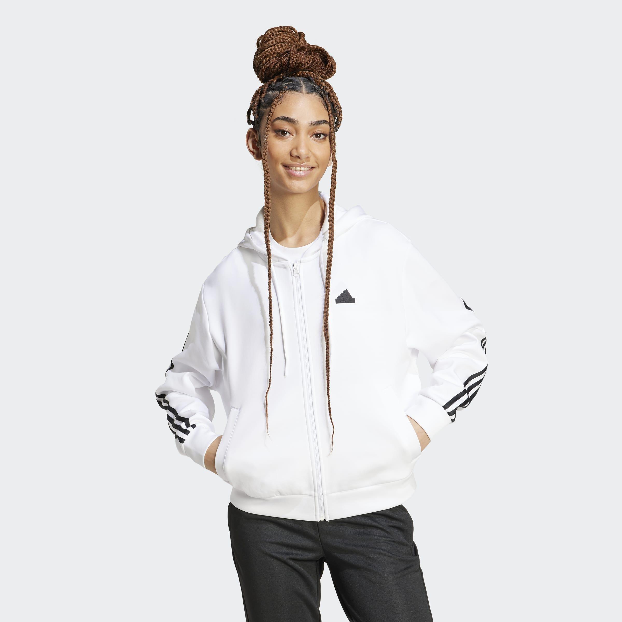 Future Icons 3-Stripes Full Zip Hoodie, White, A901_ONE, large image number 5