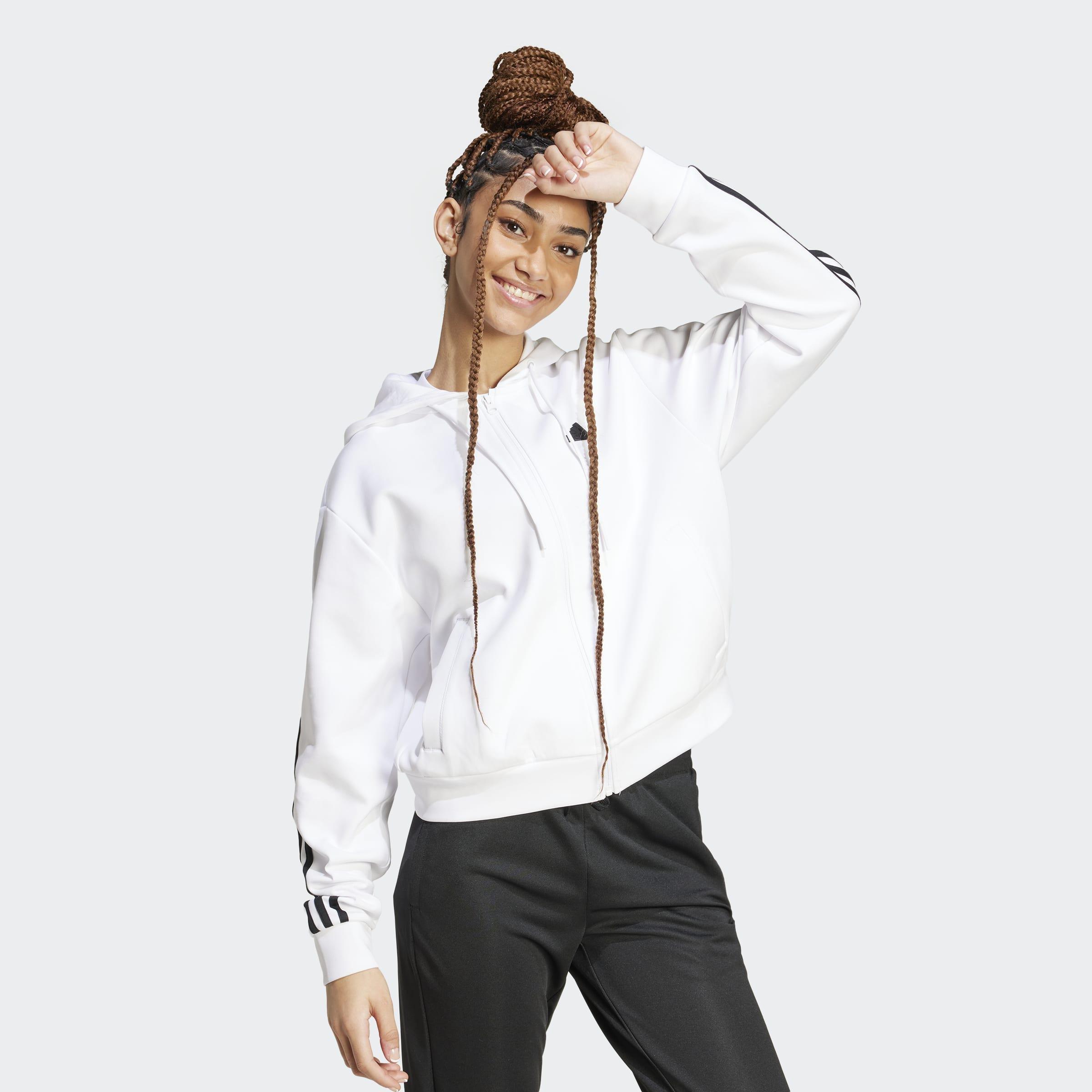 Future Icons 3-Stripes Full Zip Hoodie, White, A901_ONE, large image number 6