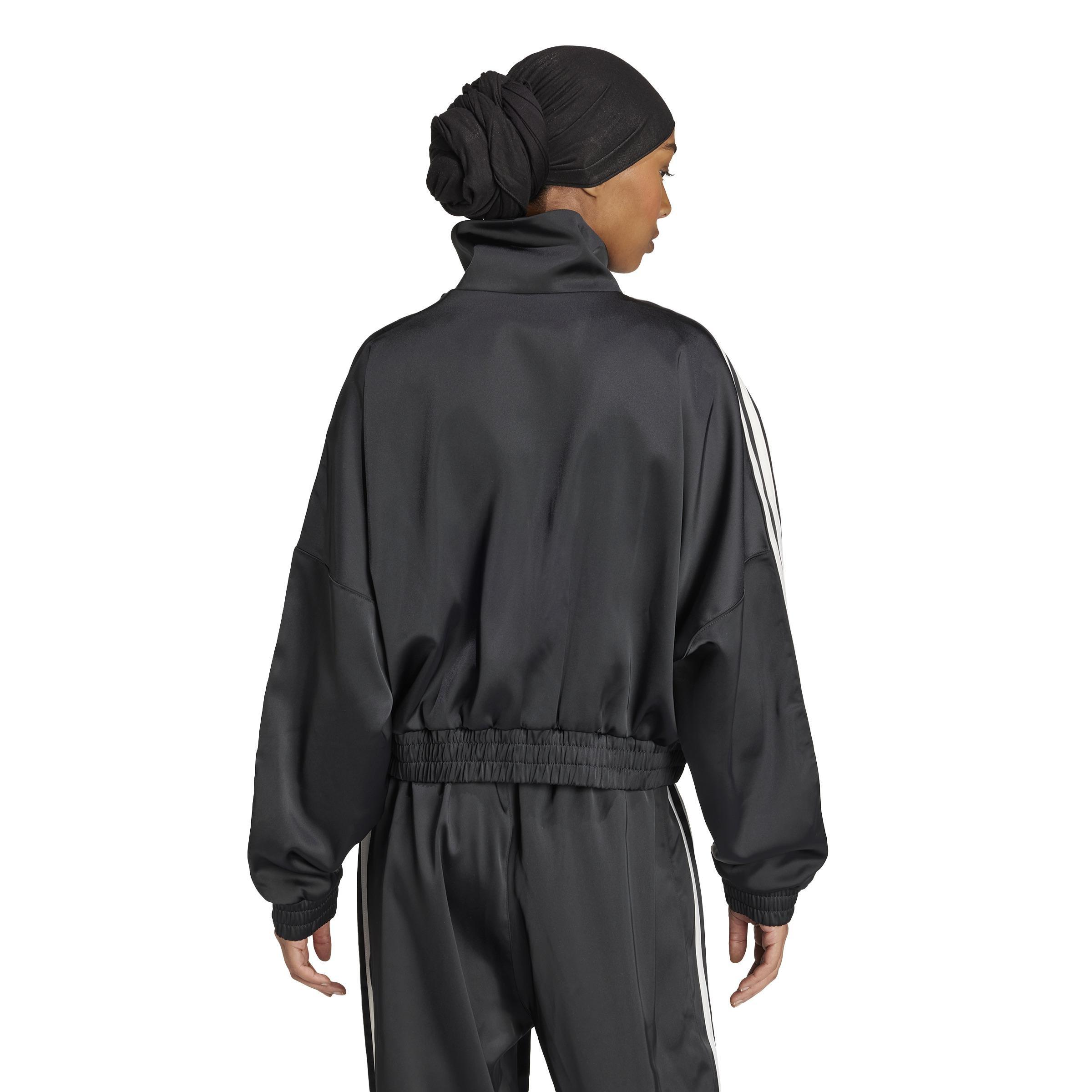 Piping Loose Crop Track Top, Black, A901_ONE, large image number 3