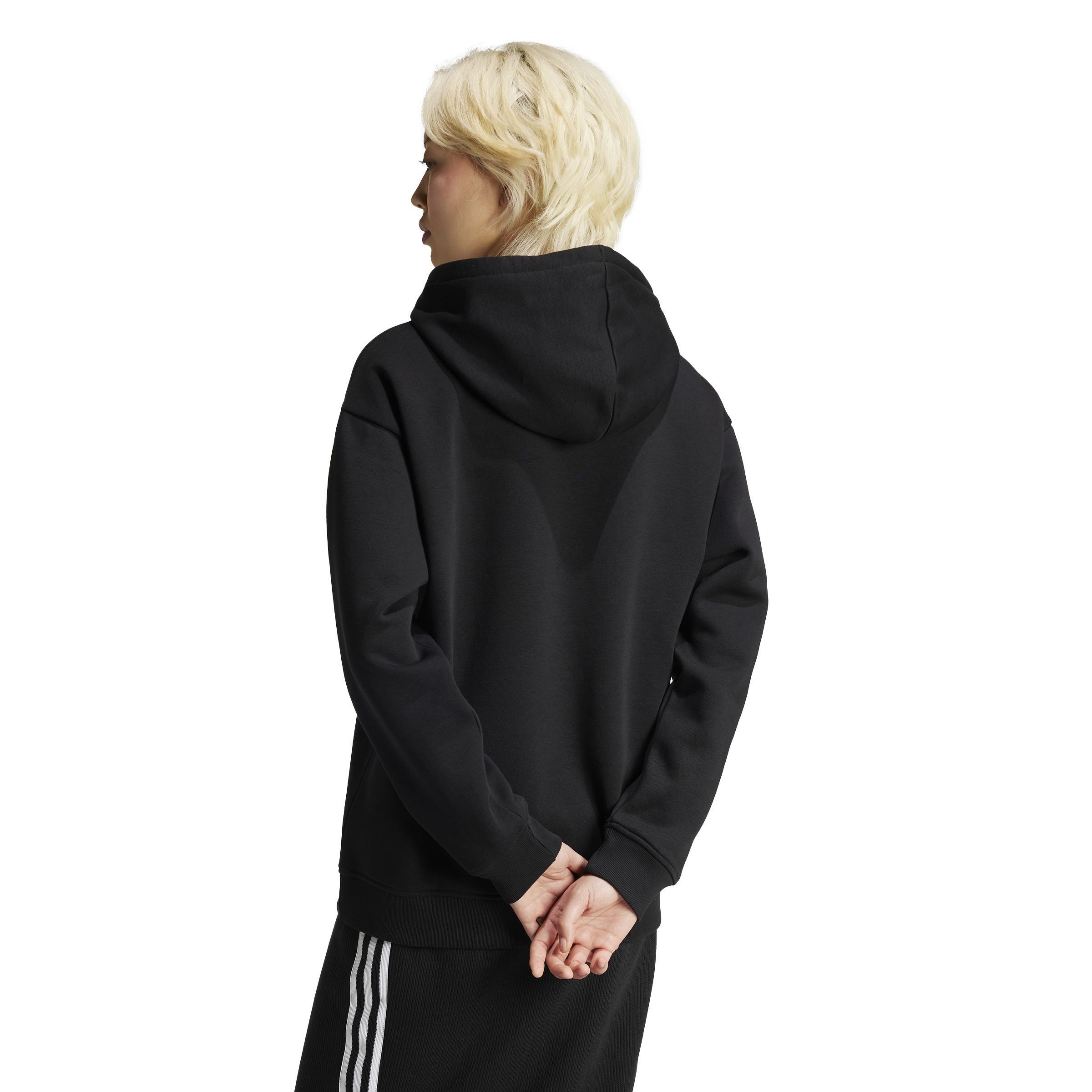 Essentials Loose Fleece Hoodie, Black, A901_ONE, large image number 3