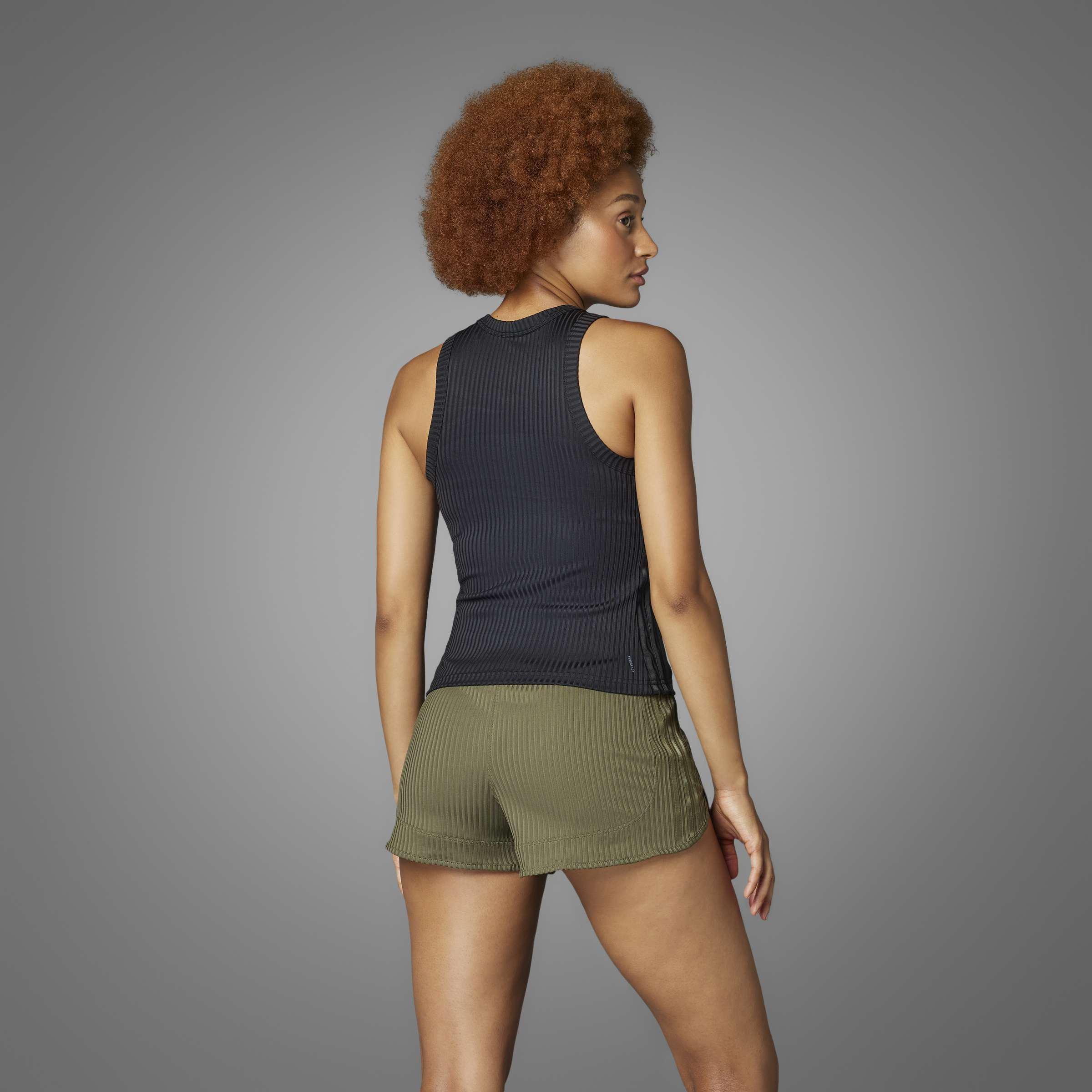 All Gym Seasonal Rib Tight Fit Tonal 3-Stripes Tank Top, Black, A901_ONE, large image number 10