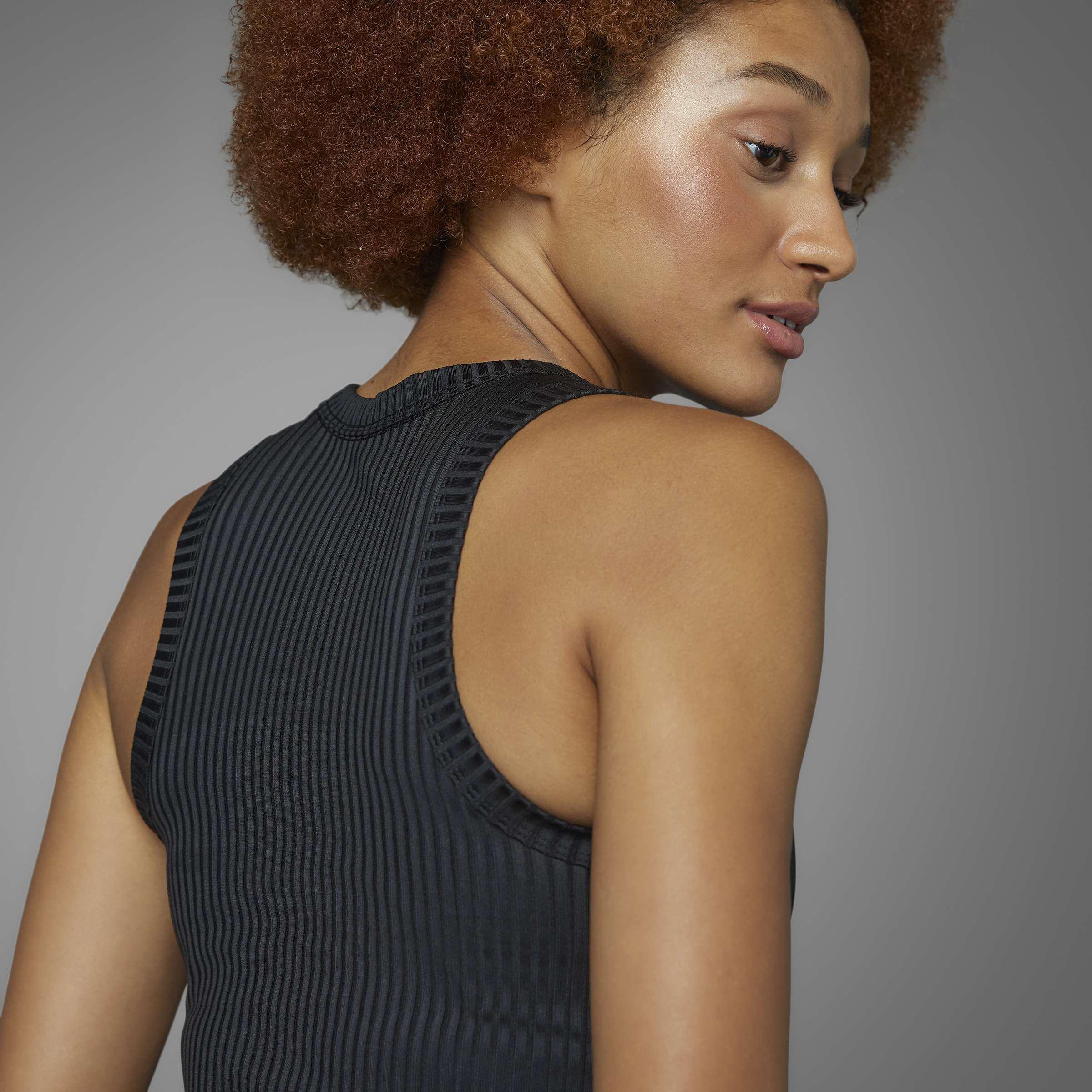 All Gym Seasonal Rib Tight Fit Tonal 3-Stripes Tank Top, Black, A901_ONE, large image number 13