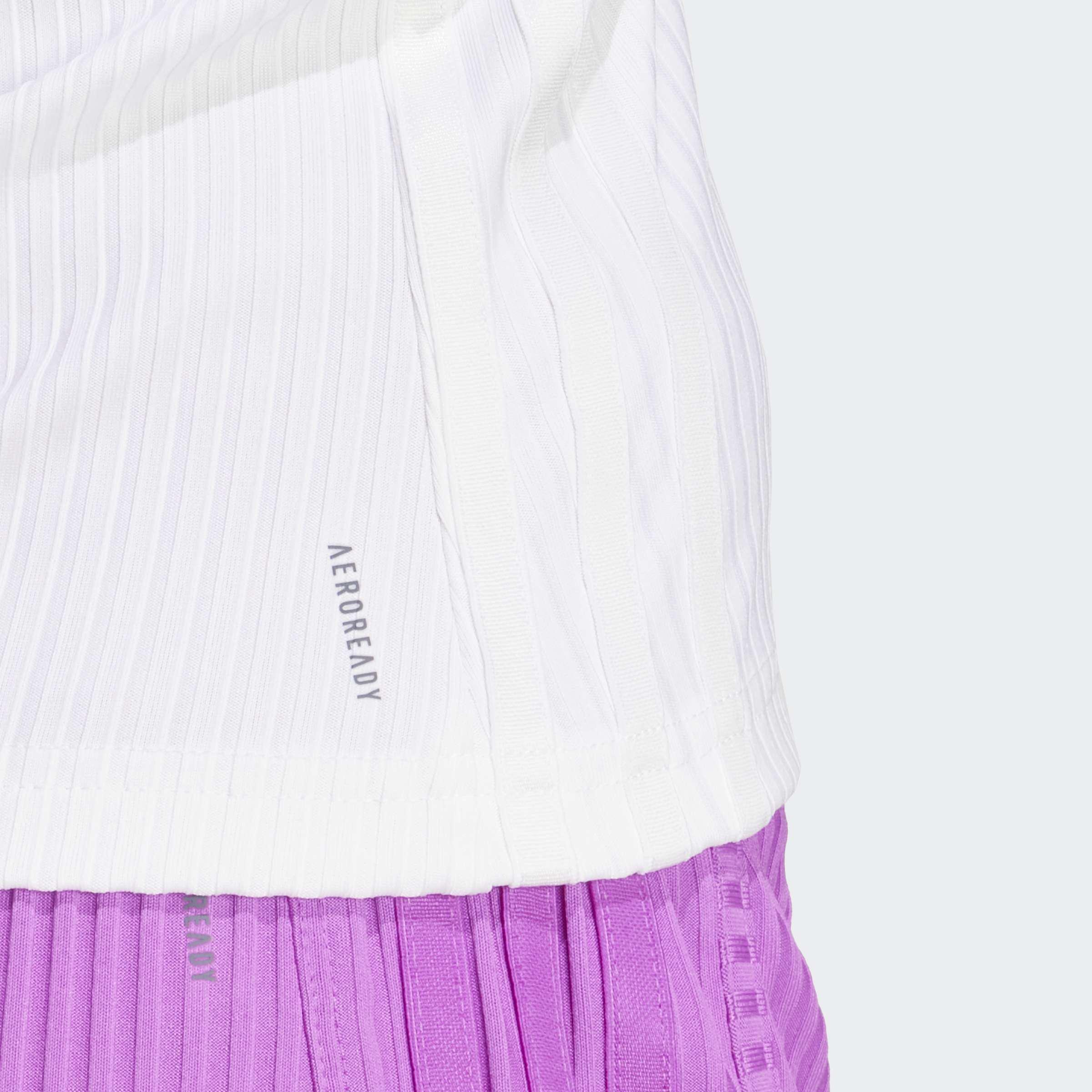 All Gym Seasonal Rib Tight Fit Tonal 3-Stripes Tank Top, White, A901_ONE, large image number 3