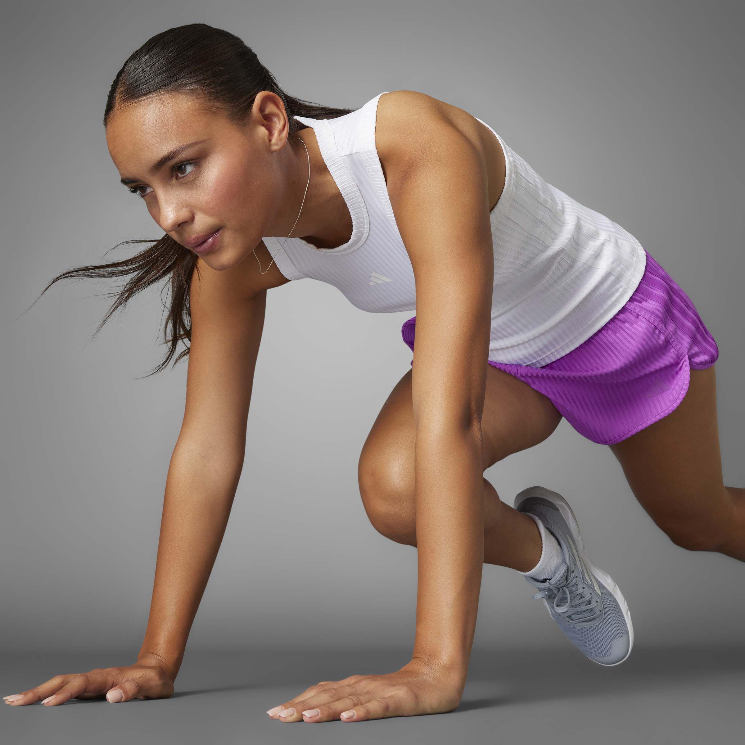 All Gym Seasonal Rib Tight Fit Tonal 3-Stripes Tank Top, White, A901_ONE, large image number 5